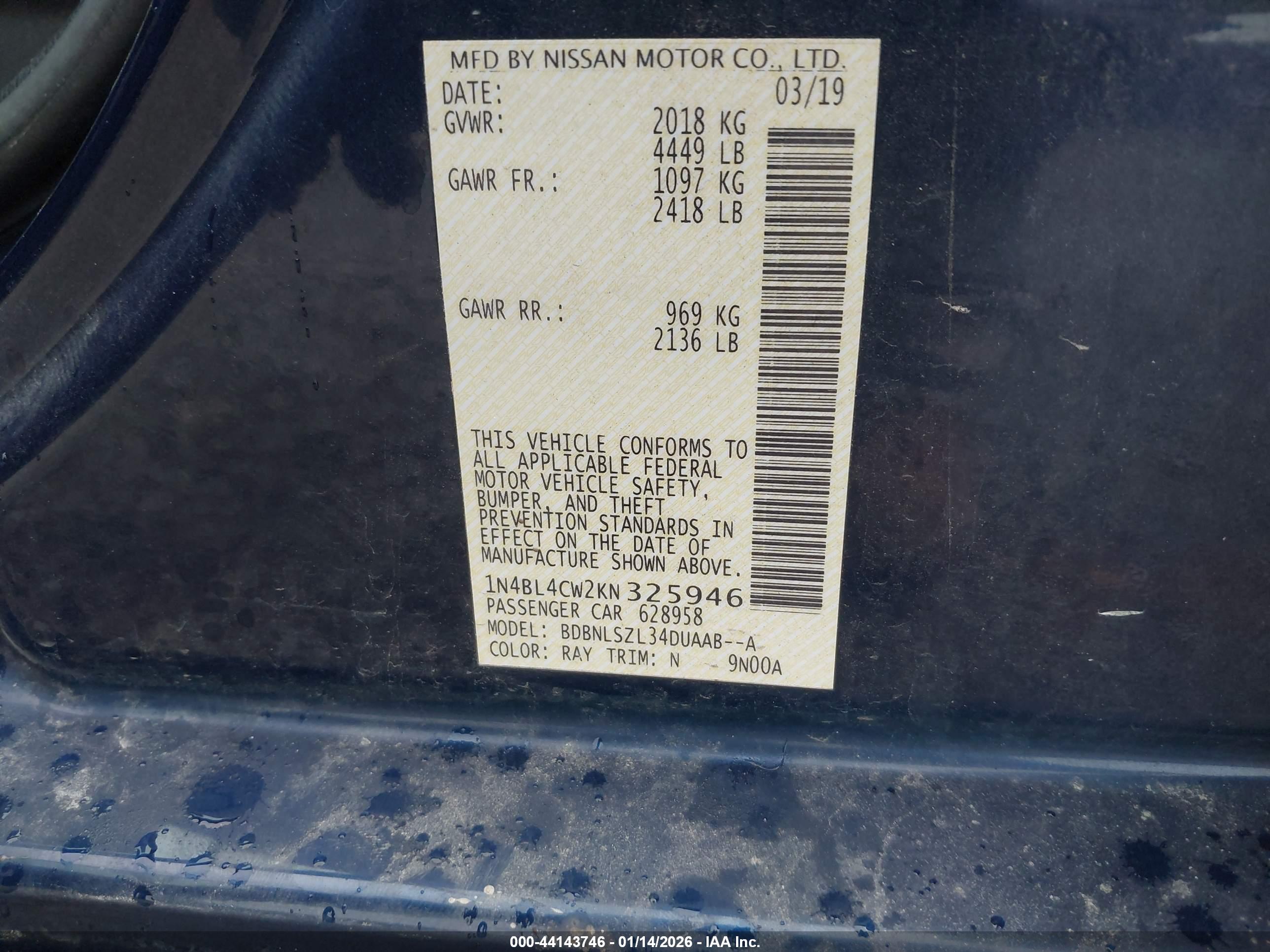 NISSAN ALTIMA image 9