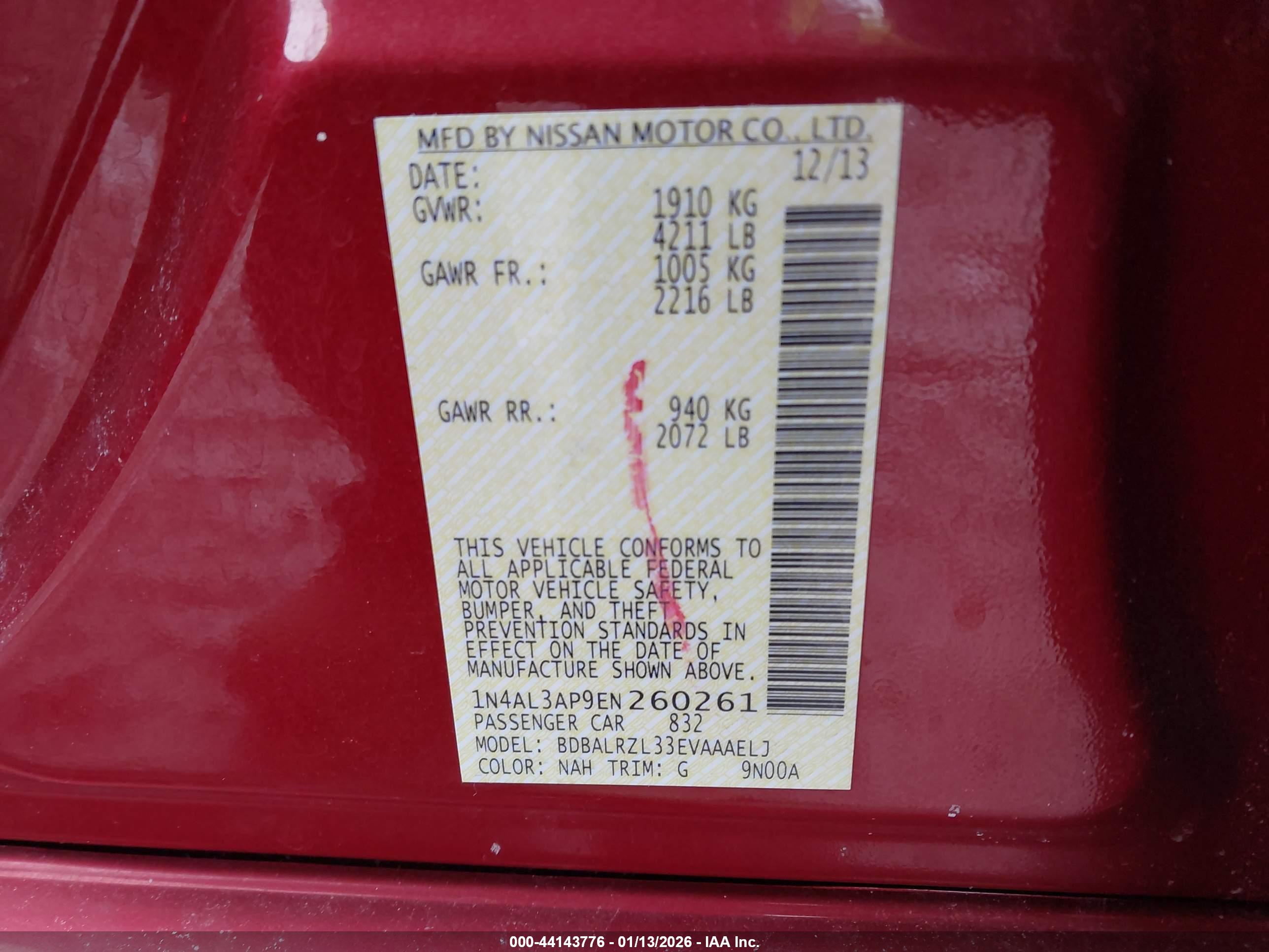 NISSAN ALTIMA image 9
