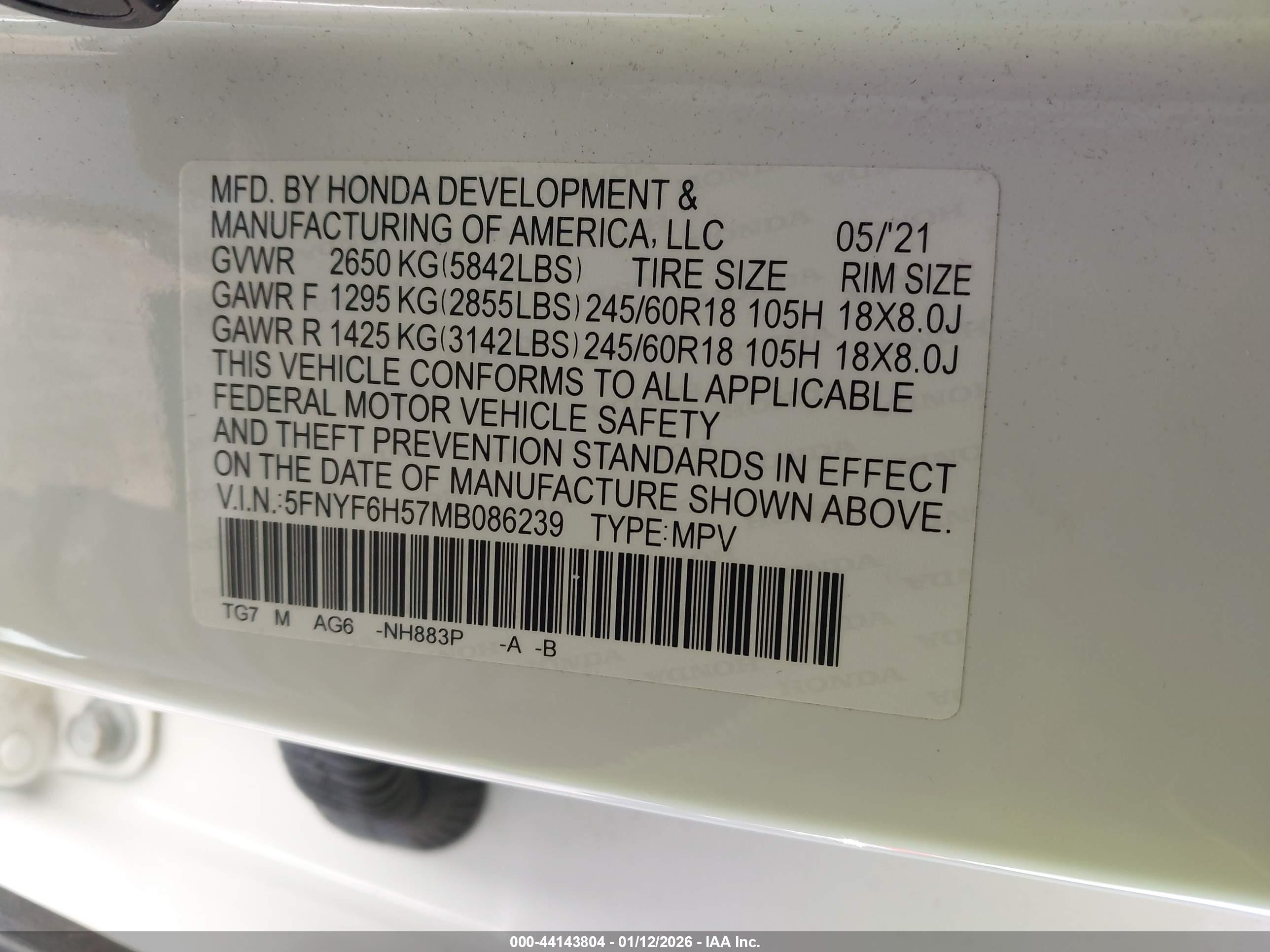 HONDA PILOT image 9