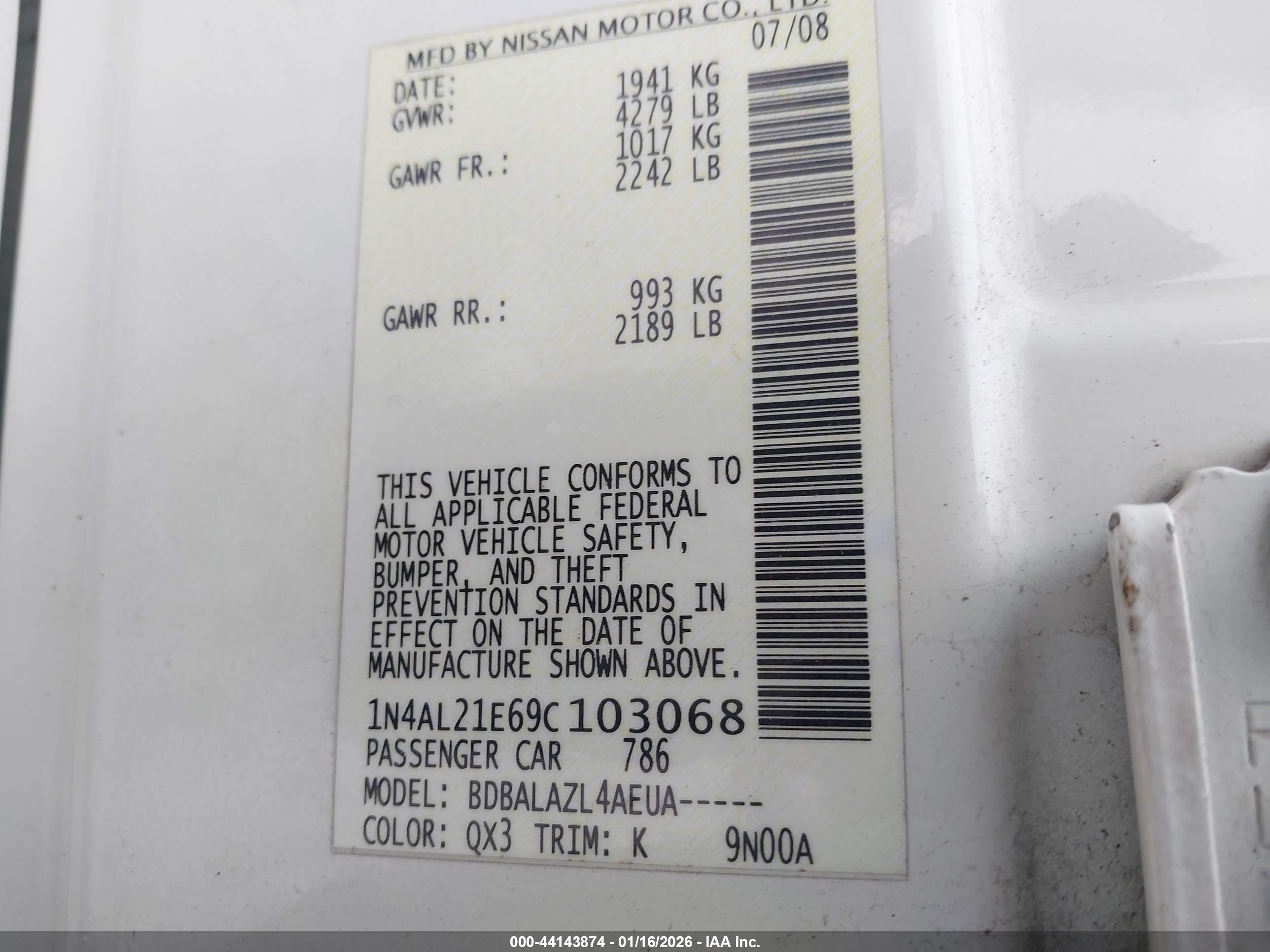 NISSAN ALTIMA image 9
