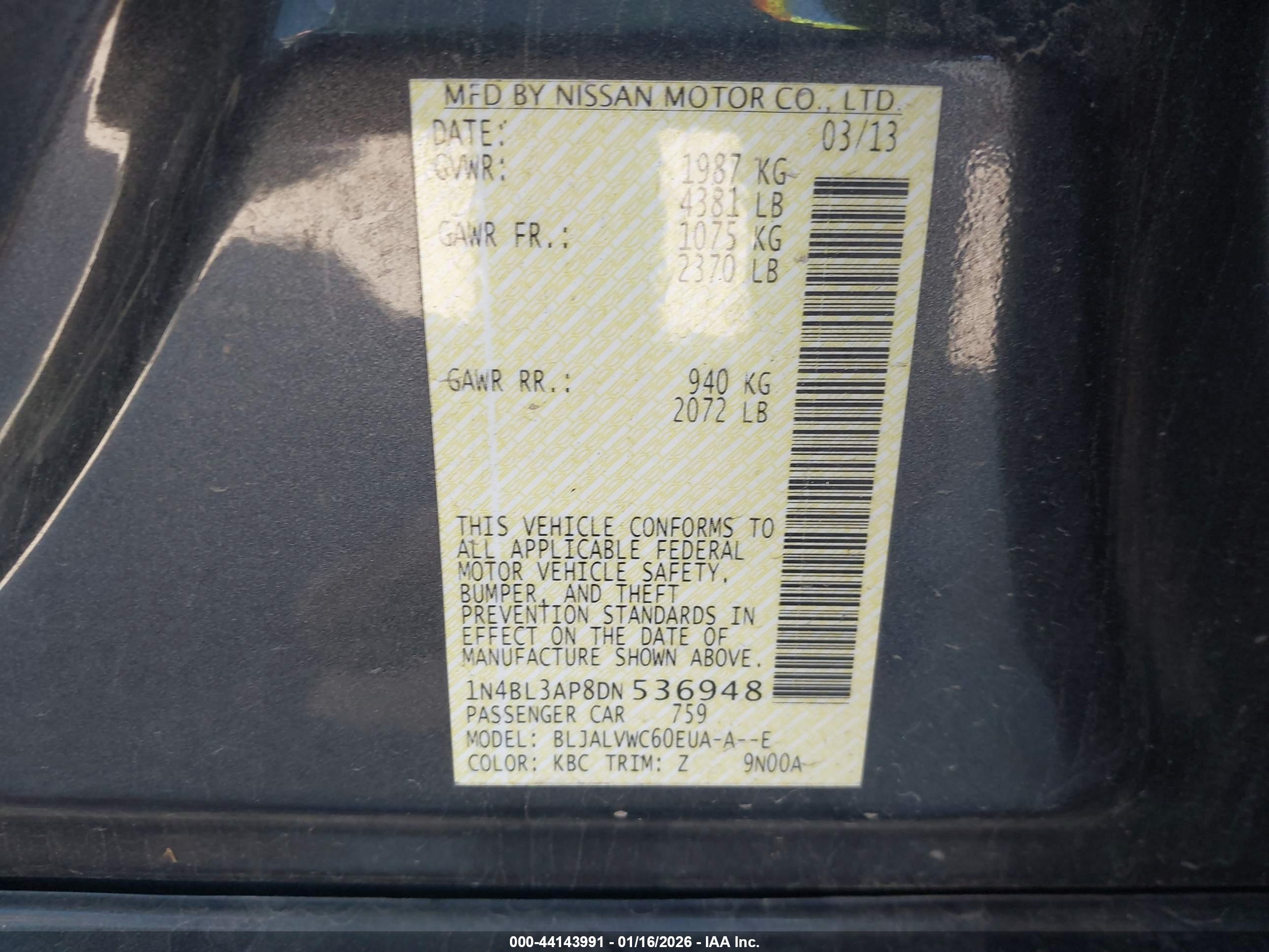 NISSAN ALTIMA image 9