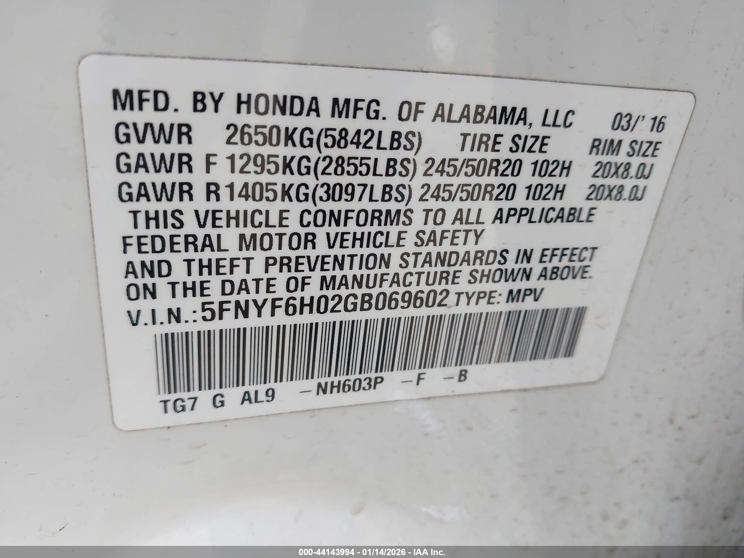HONDA PILOT image 9