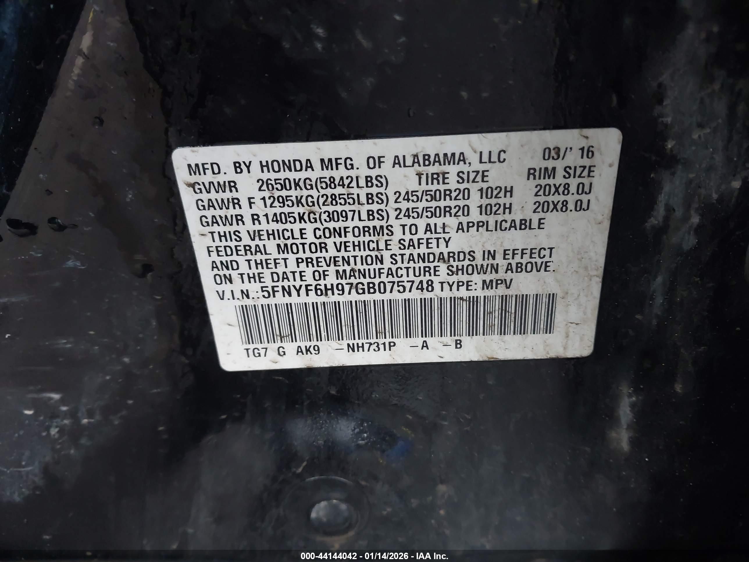 HONDA PILOT image 9