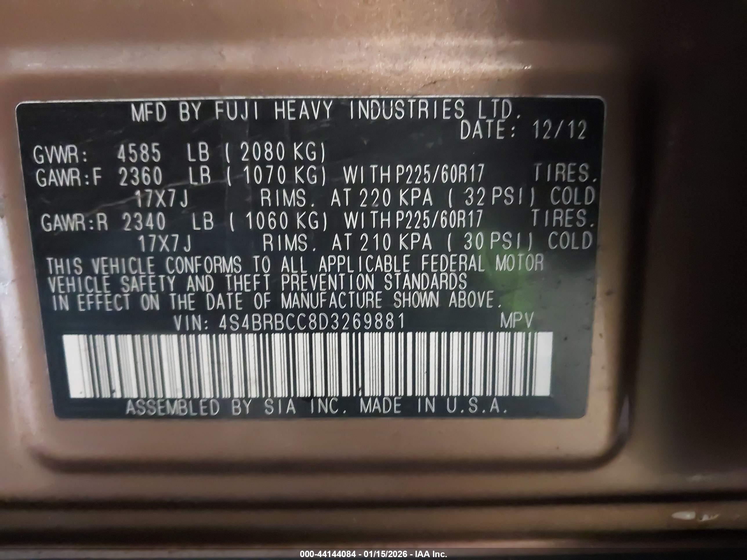 SUBARU OUTBACK image 9