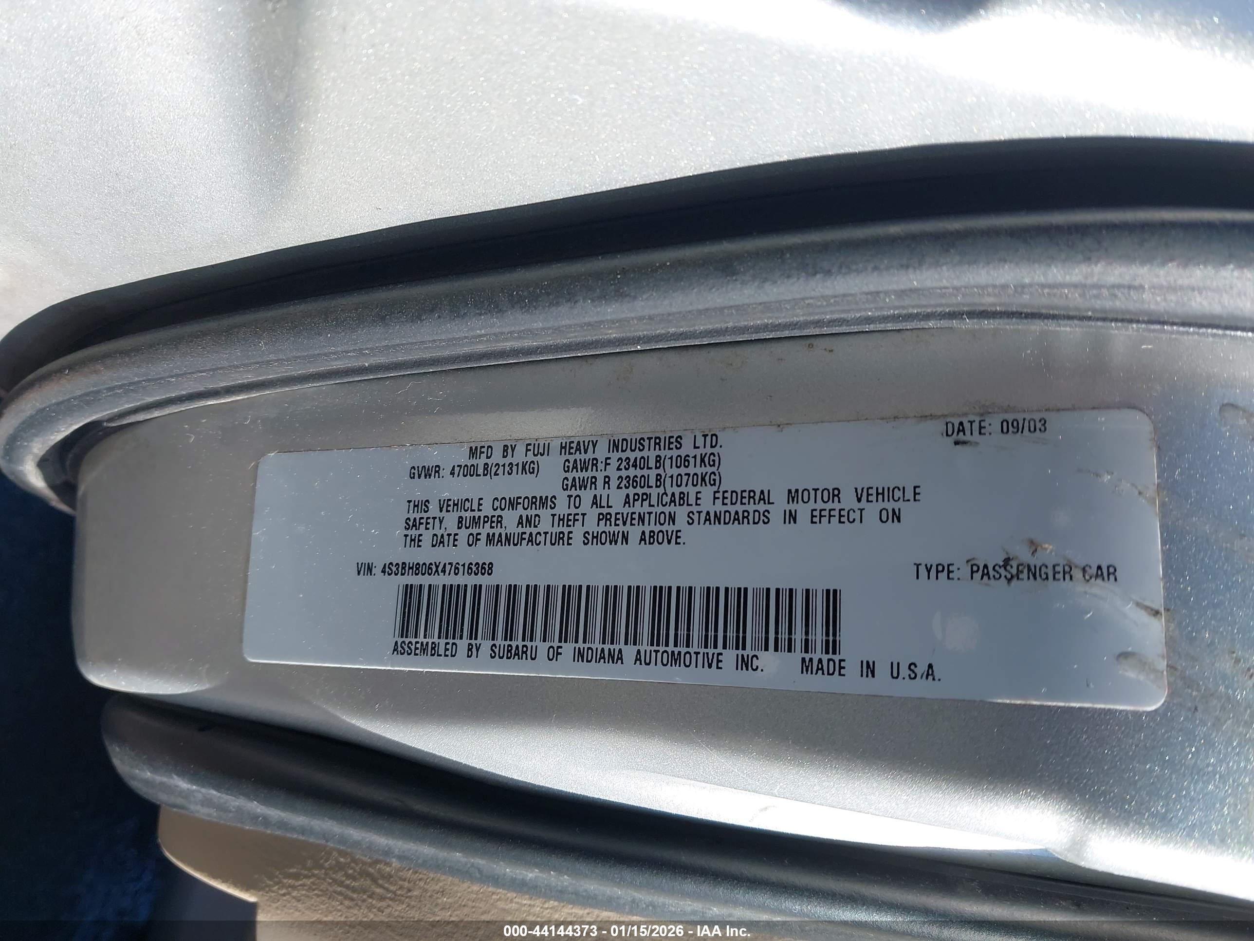 SUBARU LEGACY image 9