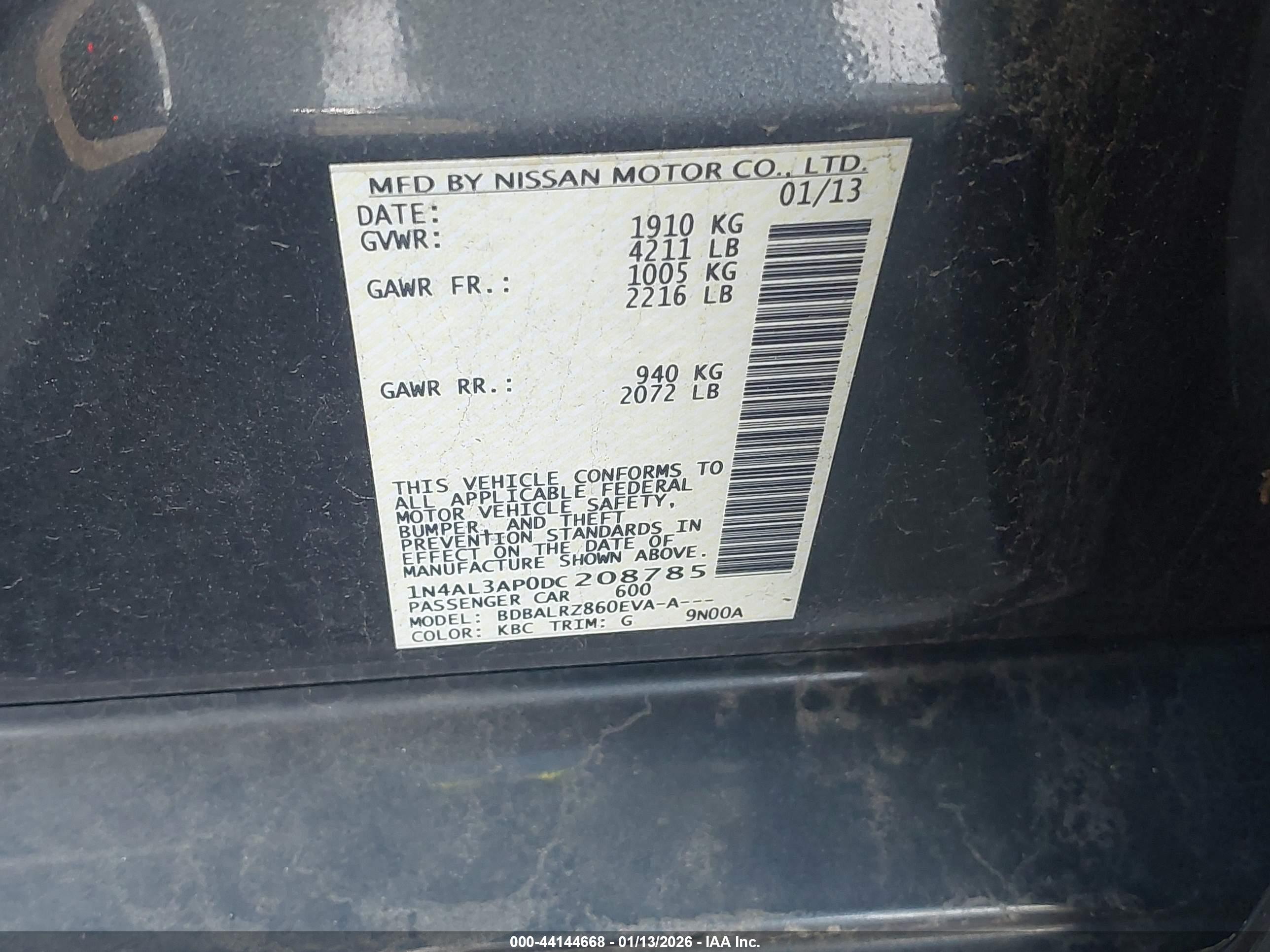 NISSAN ALTIMA image 9