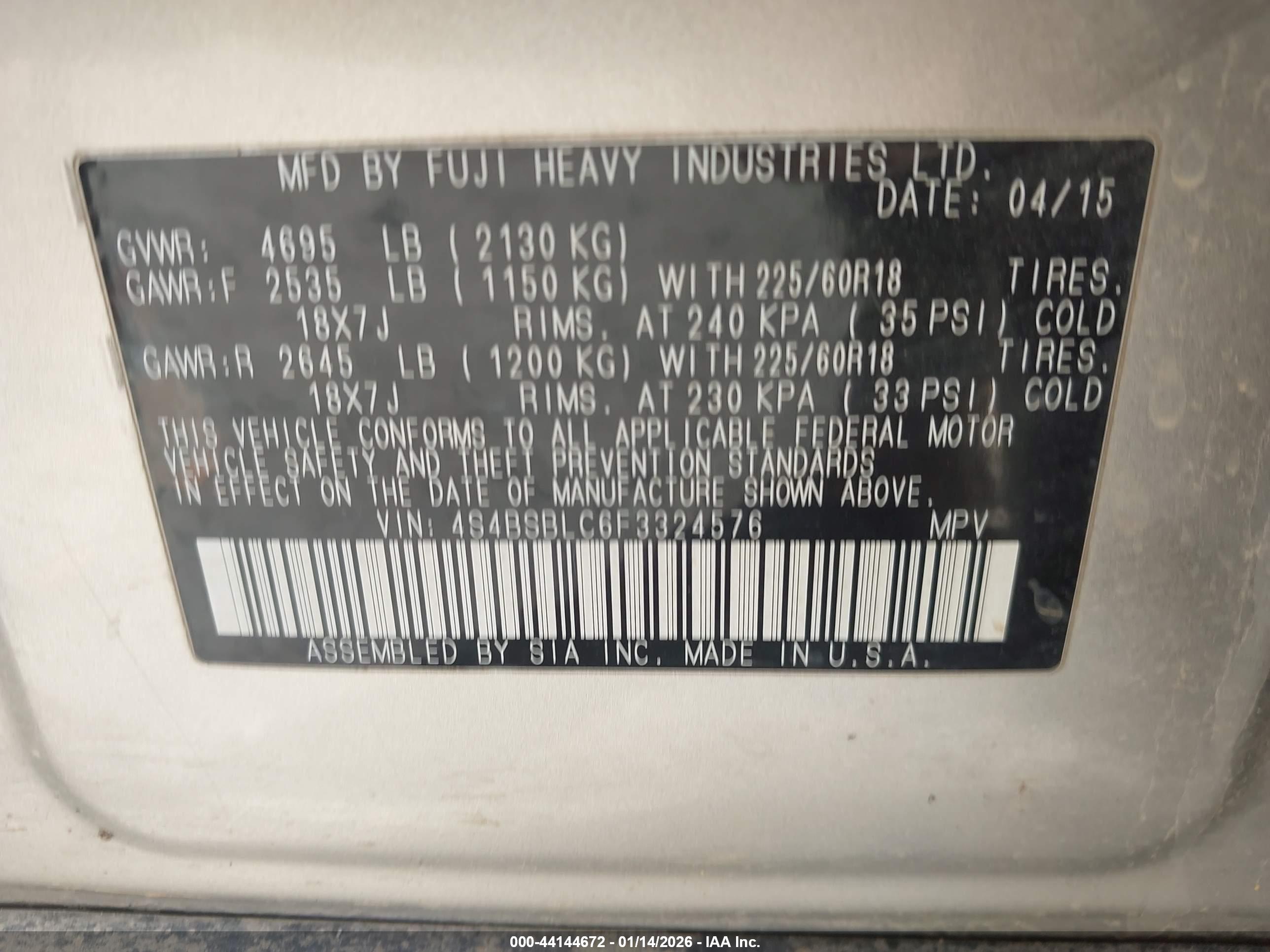 SUBARU OUTBACK image 9