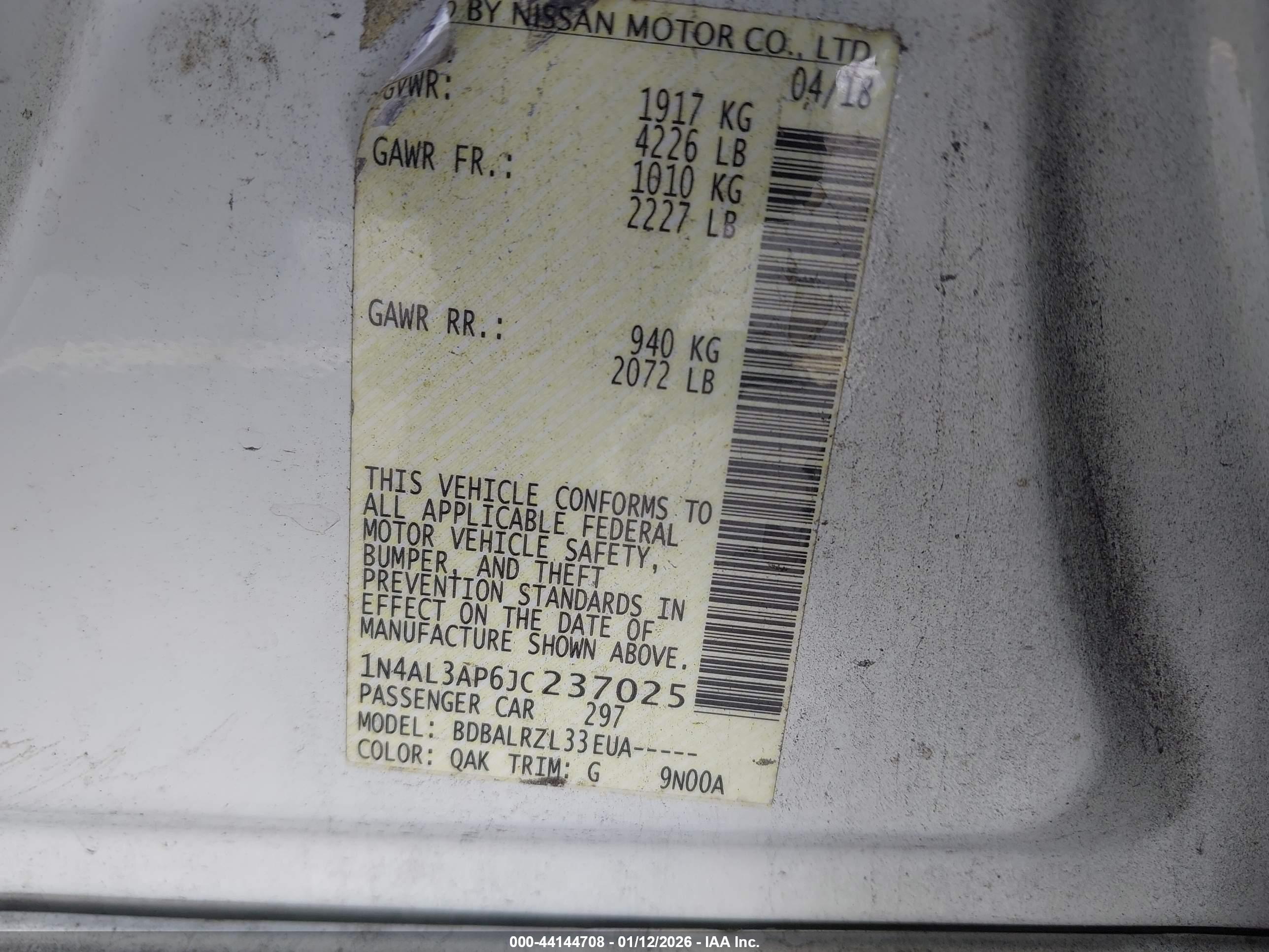 NISSAN ALTIMA image 9