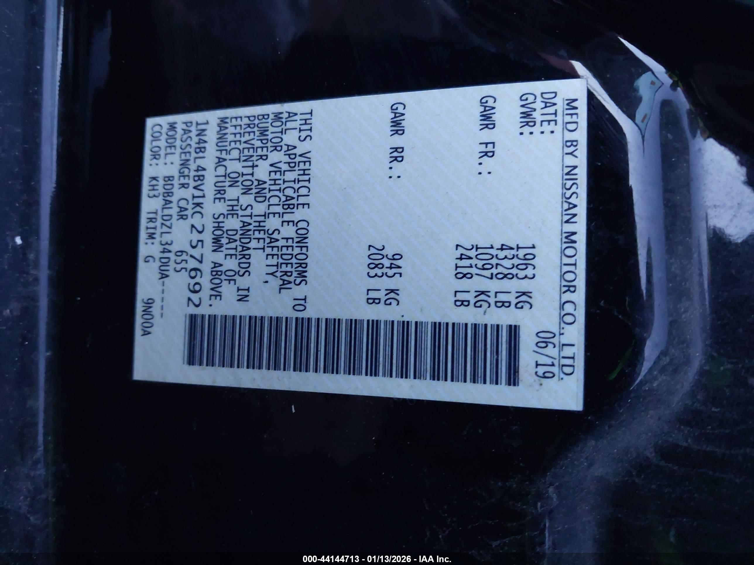 NISSAN ALTIMA image 9