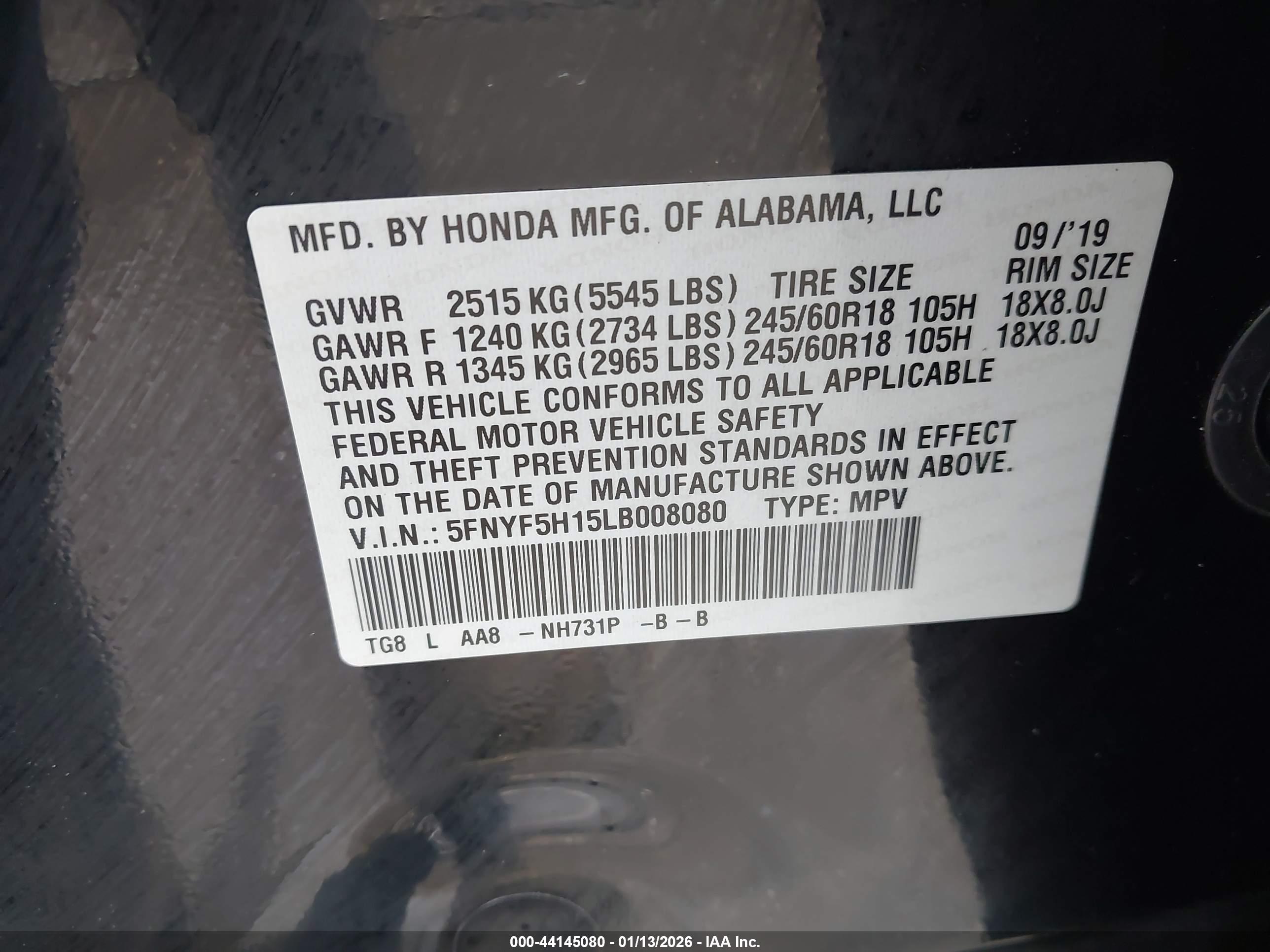 HONDA PILOT image 9