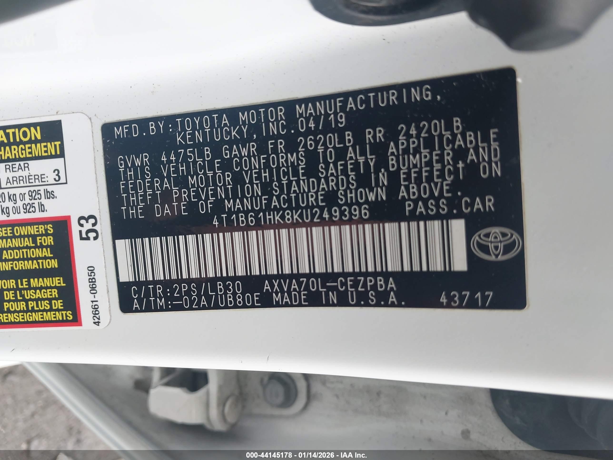 TOYOTA CAMRY image 9