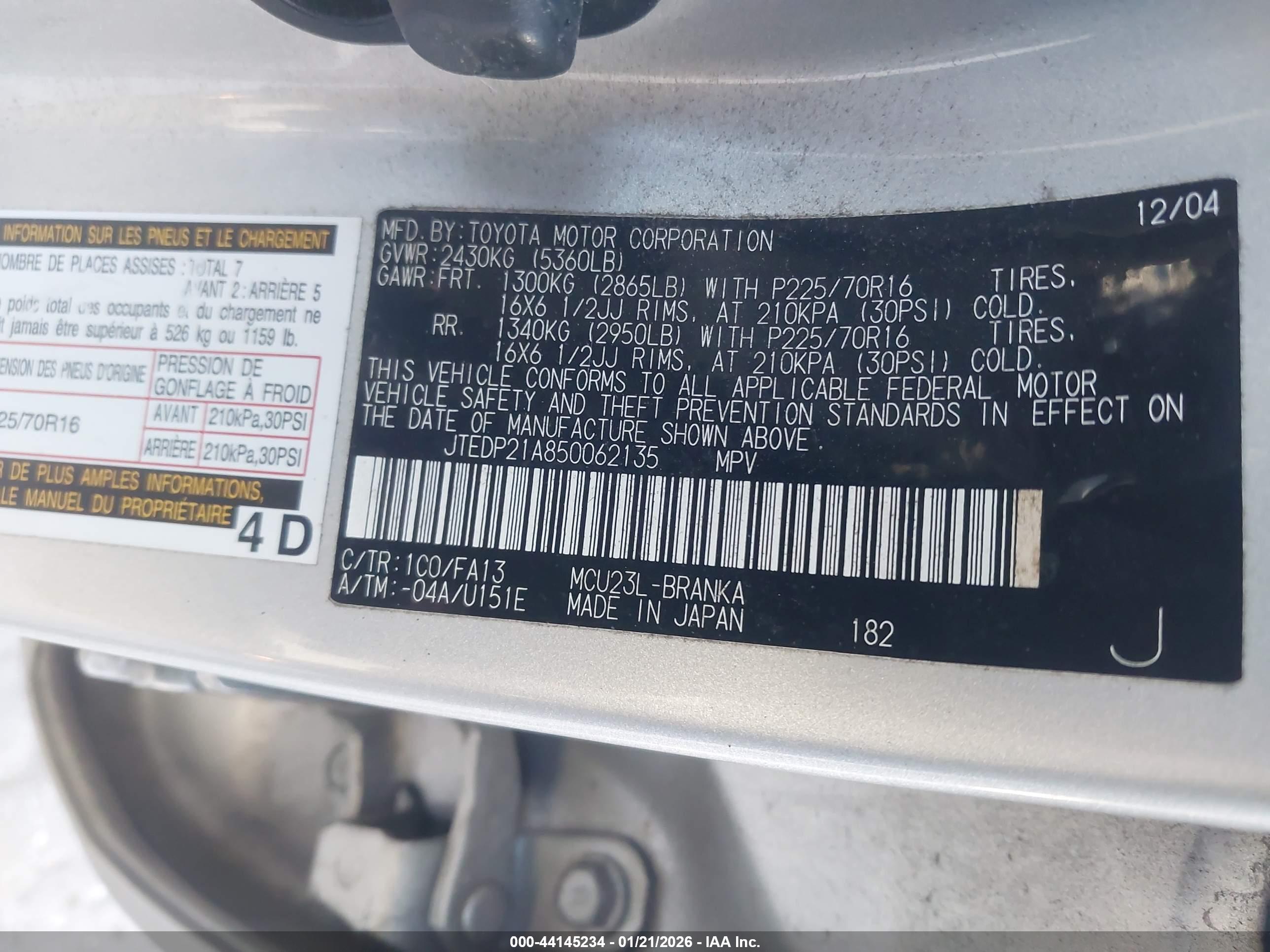 TOYOTA HIGHLANDER image 9