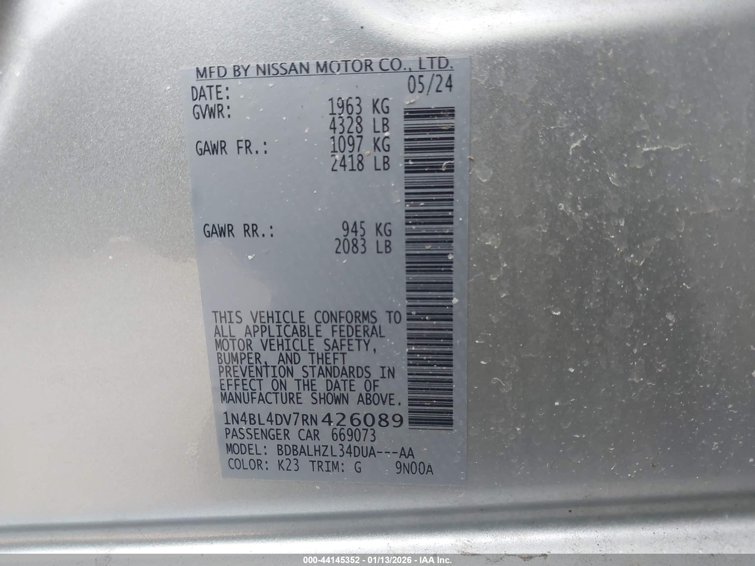 NISSAN ALTIMA image 9