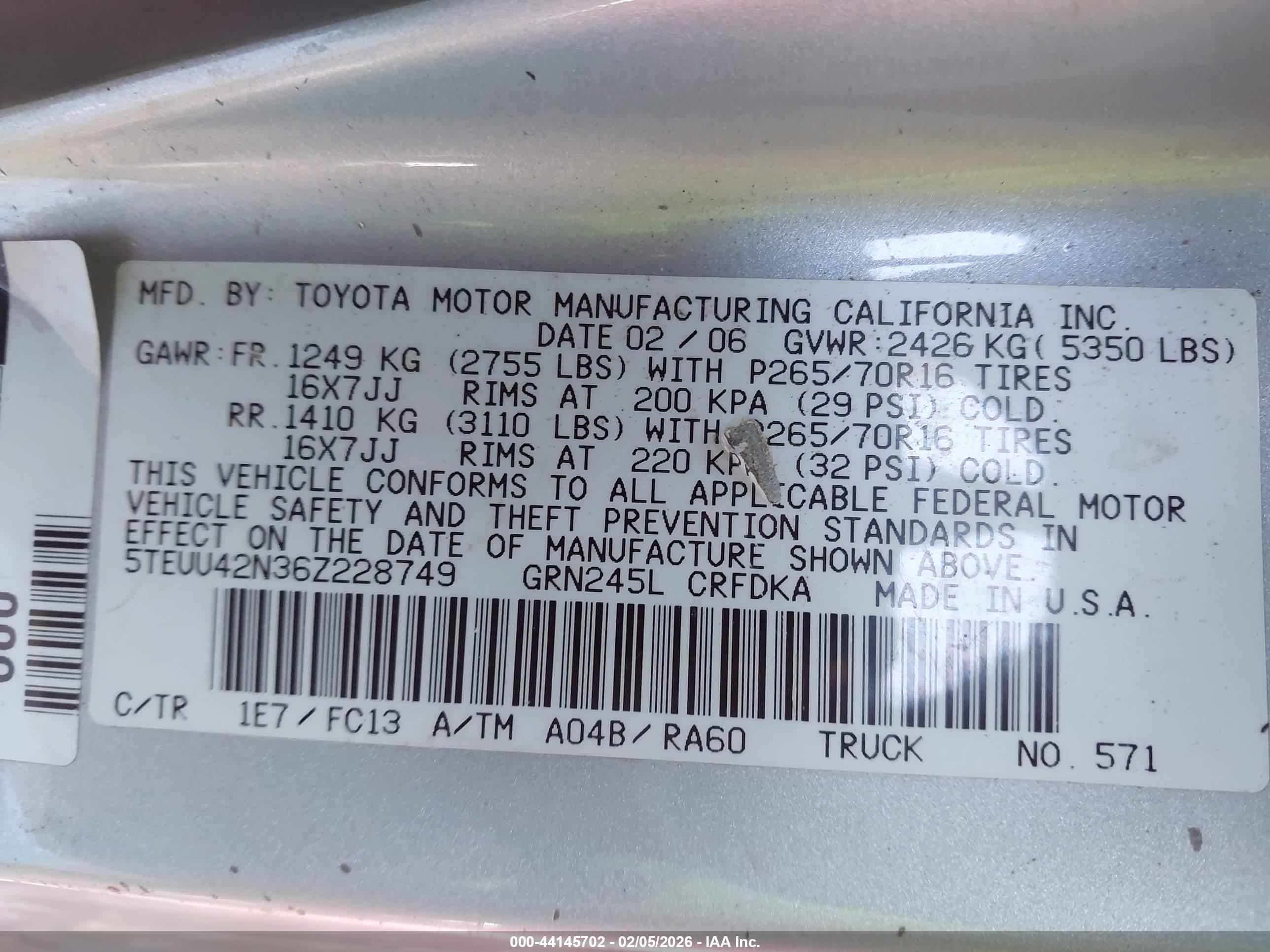 TOYOTA TACOMA image 9