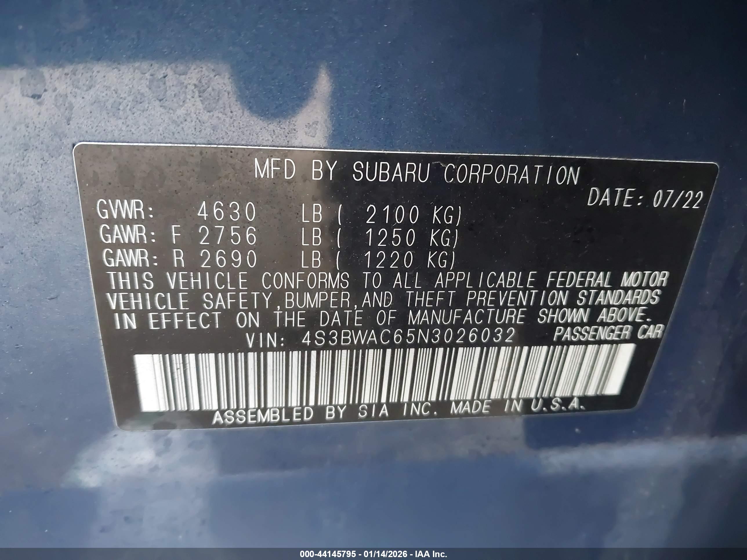 SUBARU LEGACY image 9