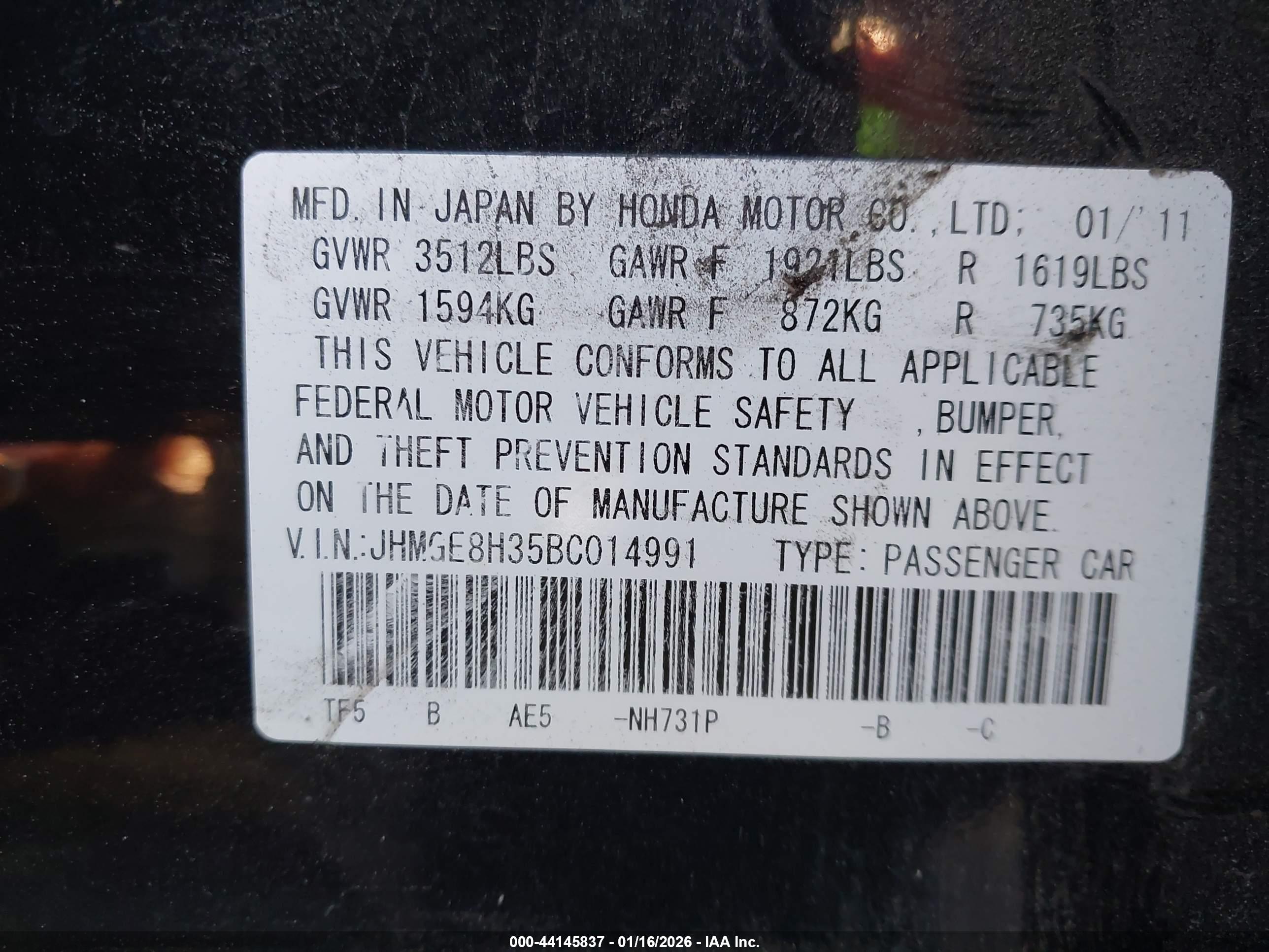 HONDA FIT image 9