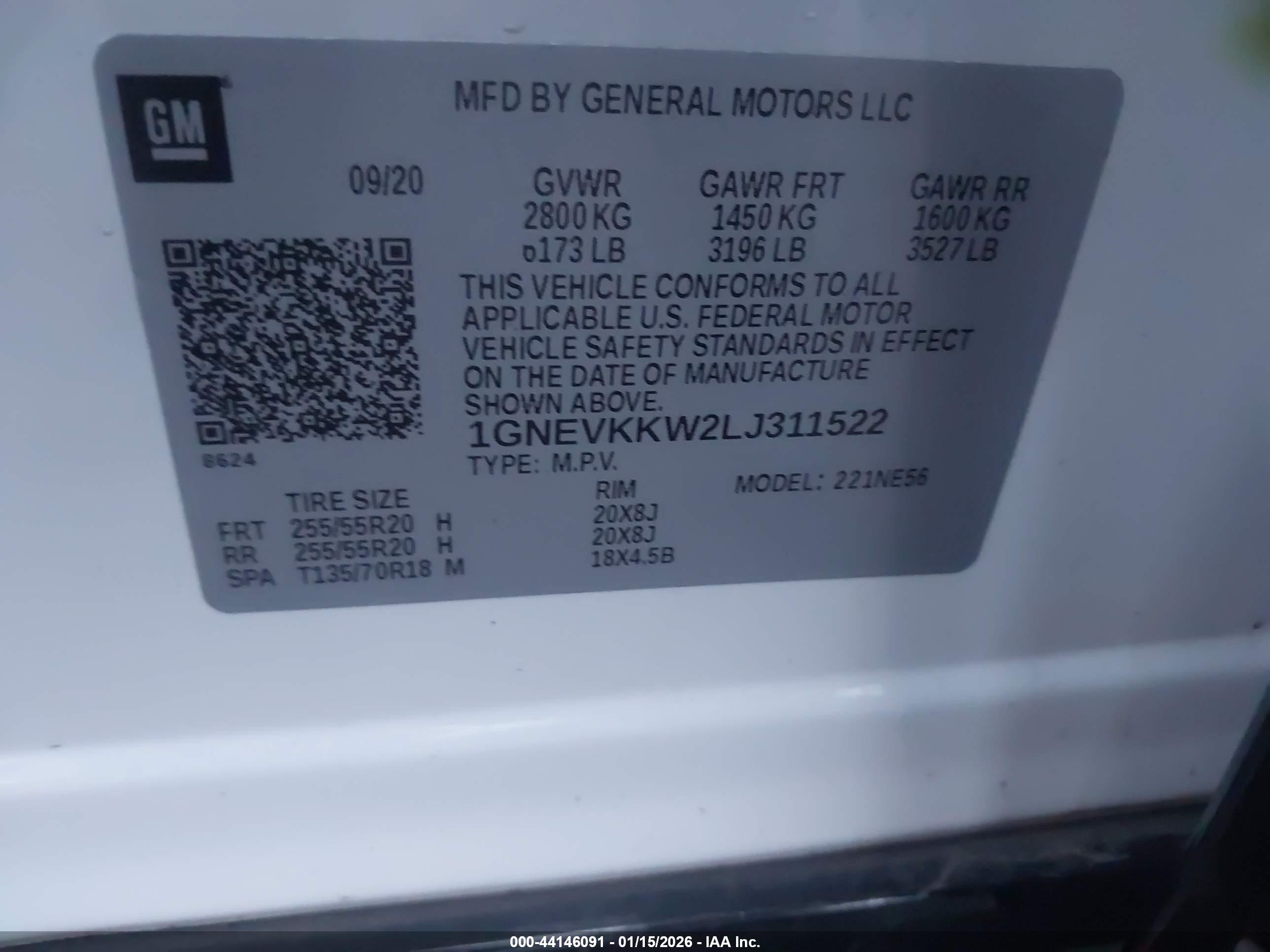 CHEVROLET TRAVERSE image 9