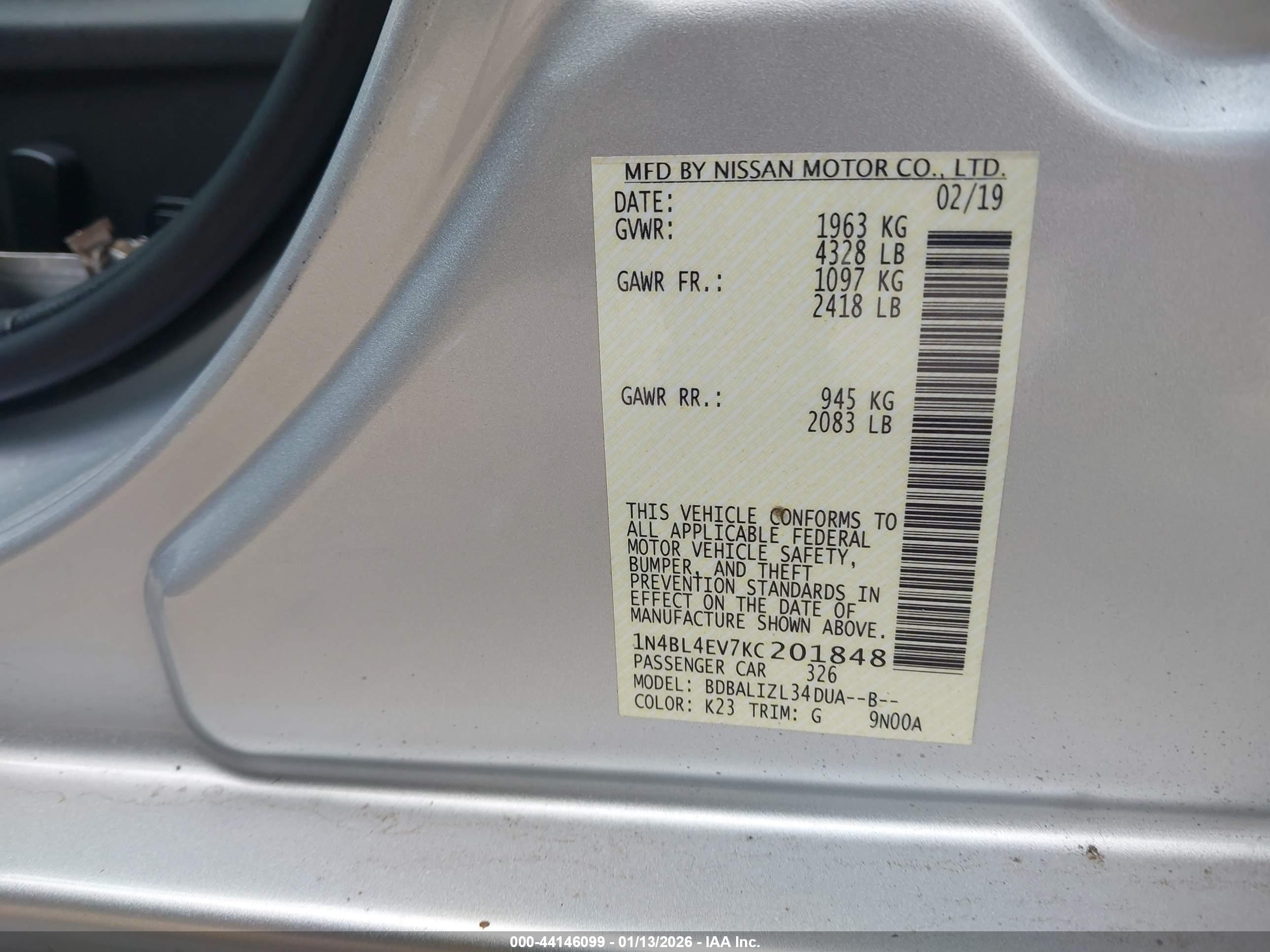NISSAN ALTIMA image 9