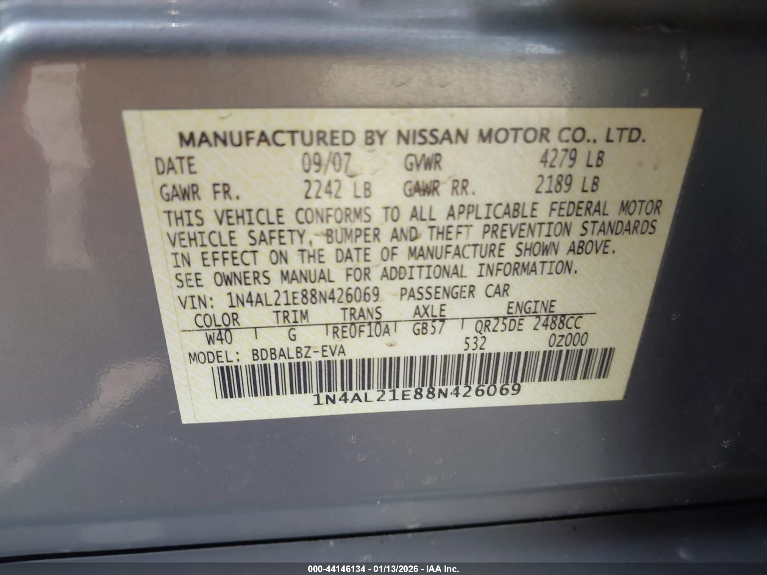 NISSAN ALTIMA image 9
