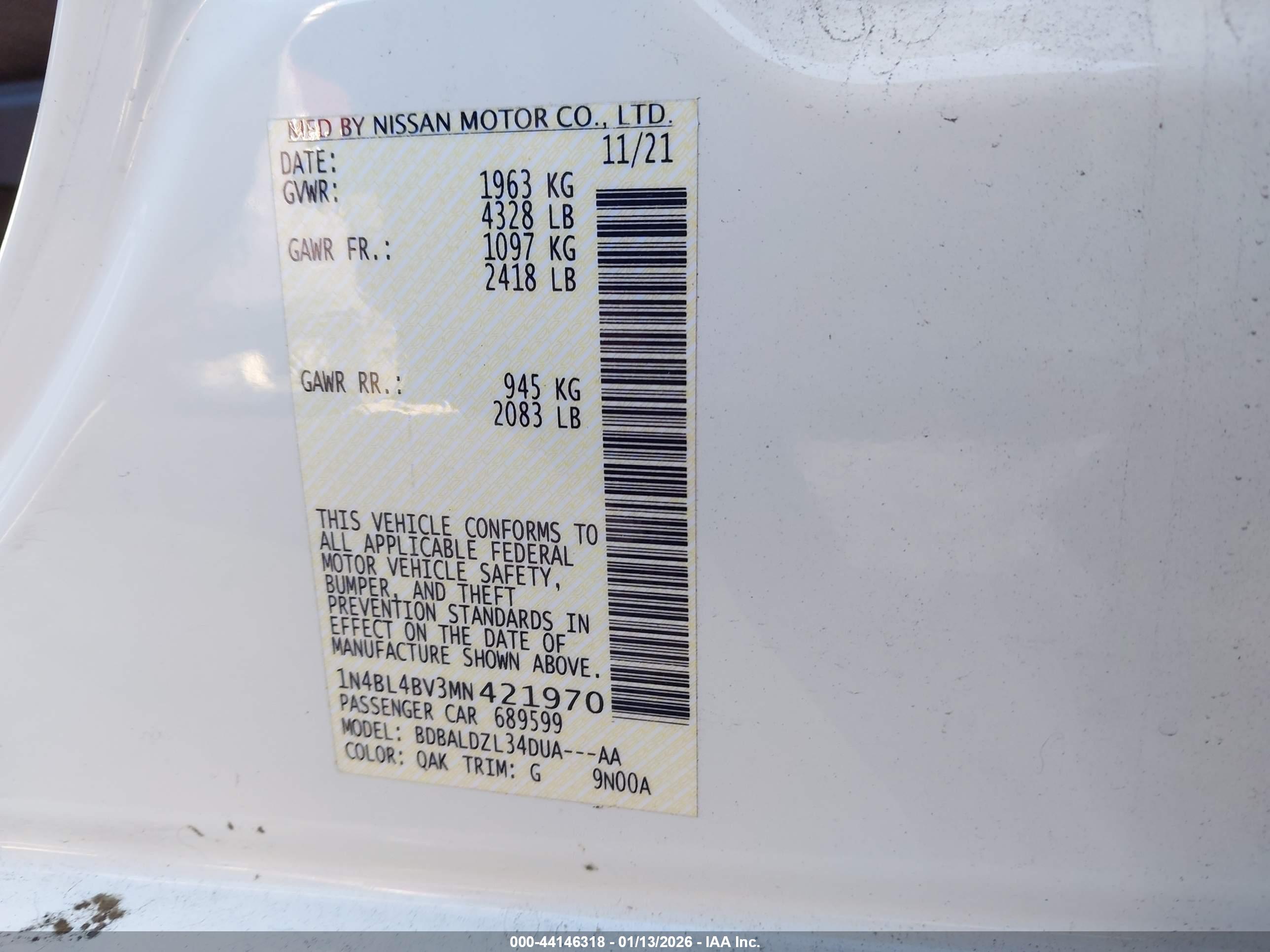 NISSAN ALTIMA image 9