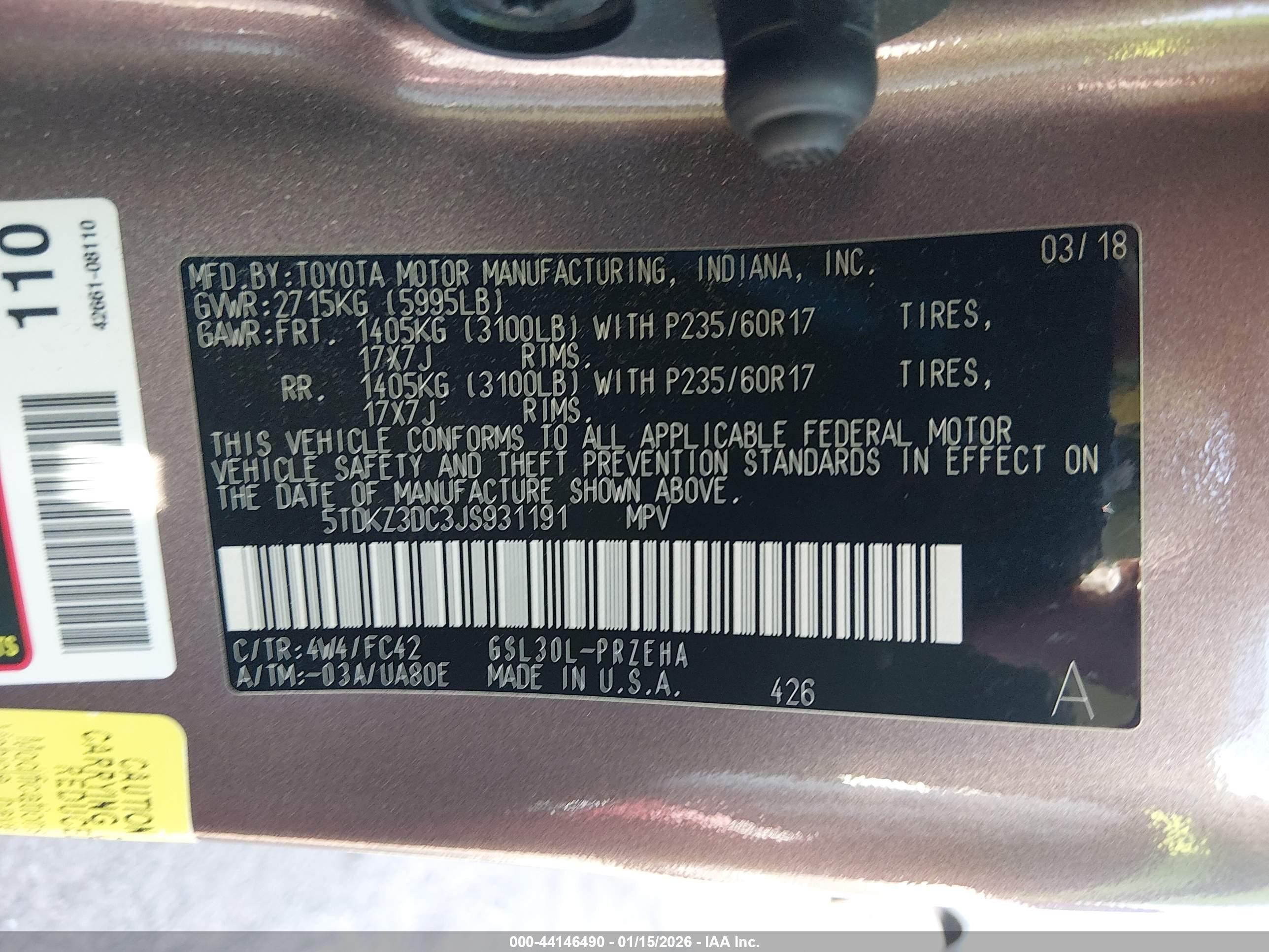 TOYOTA SIENNA image 9
