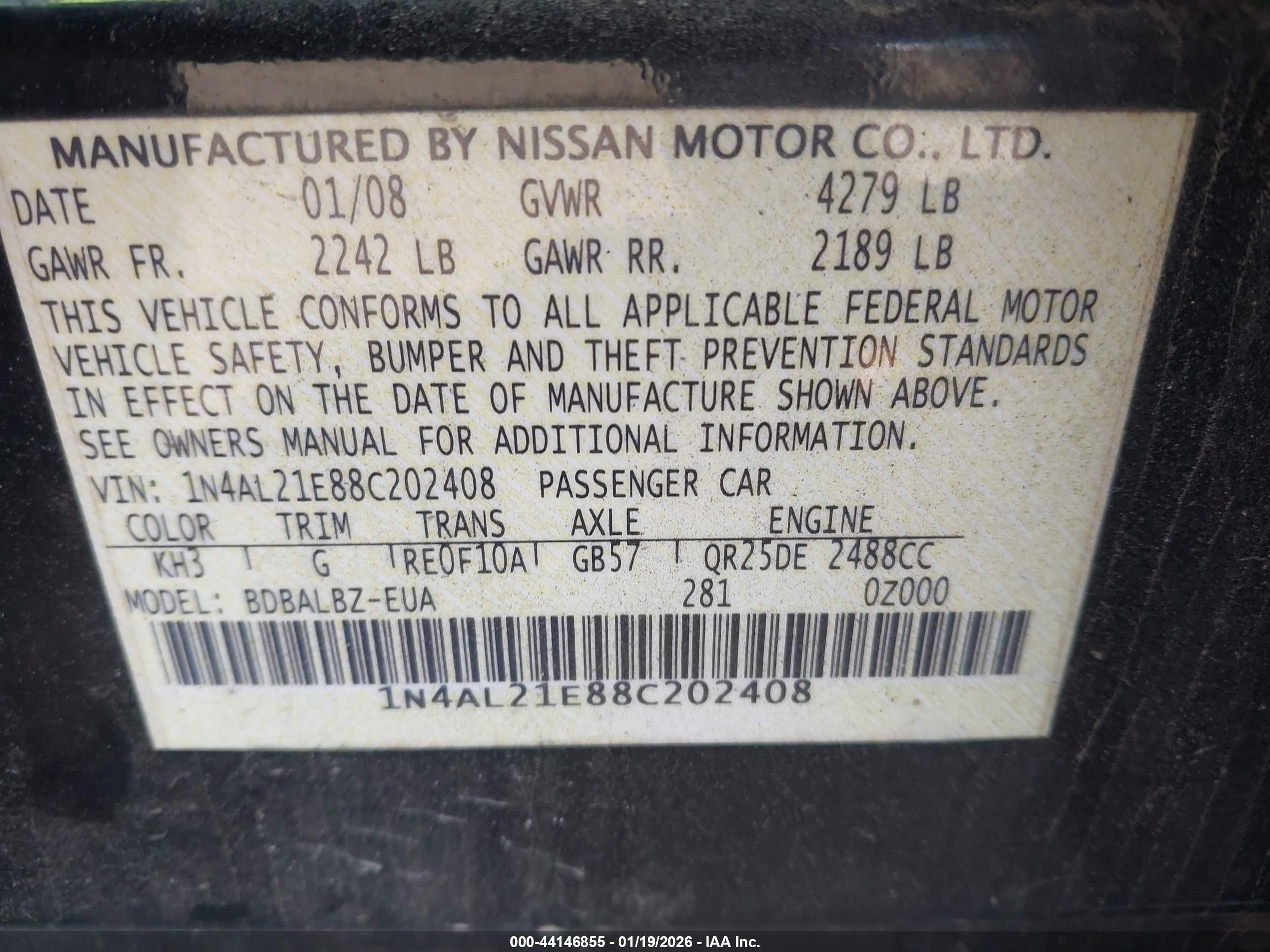 NISSAN ALTIMA image 9