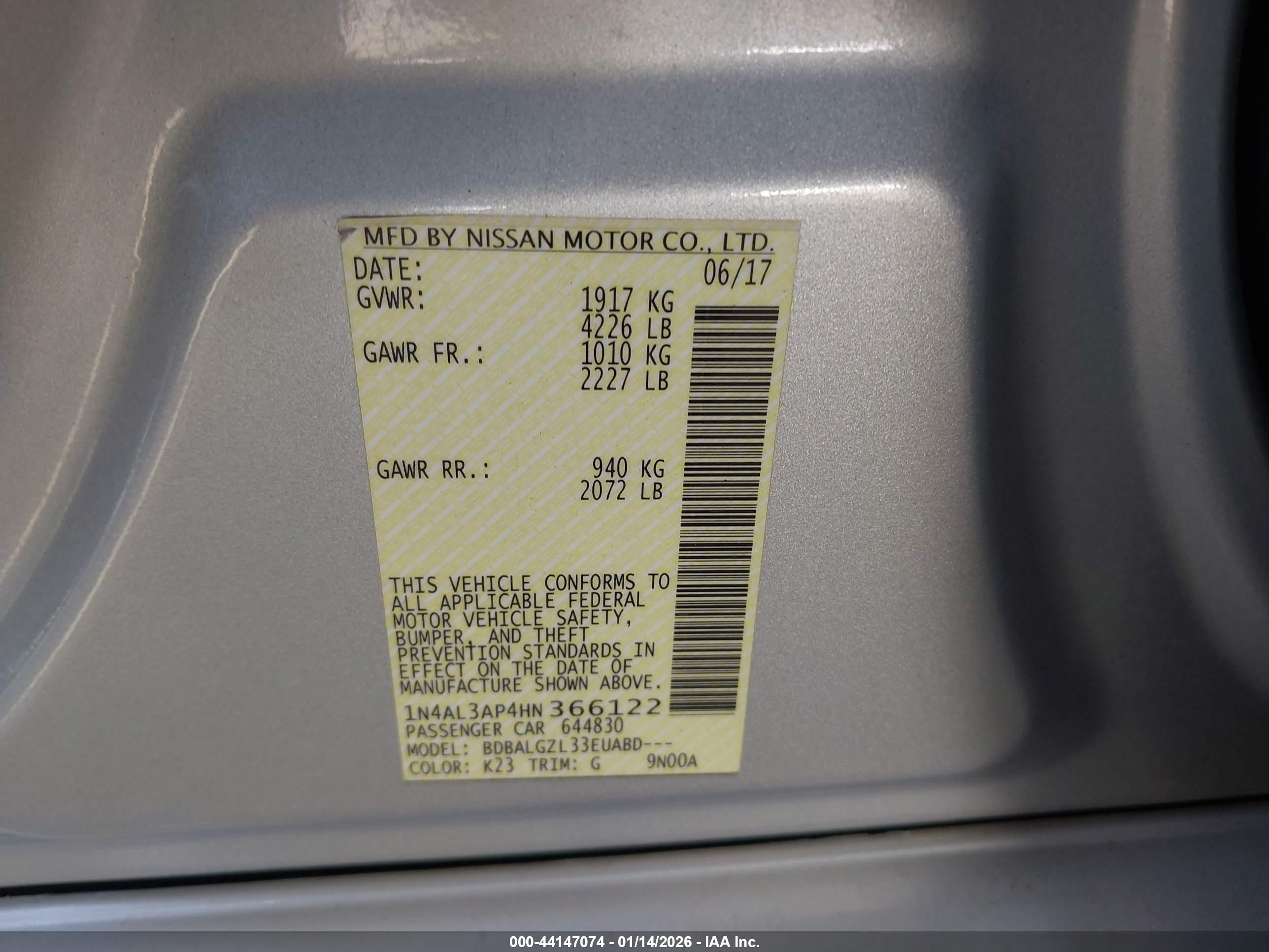 NISSAN ALTIMA image 9