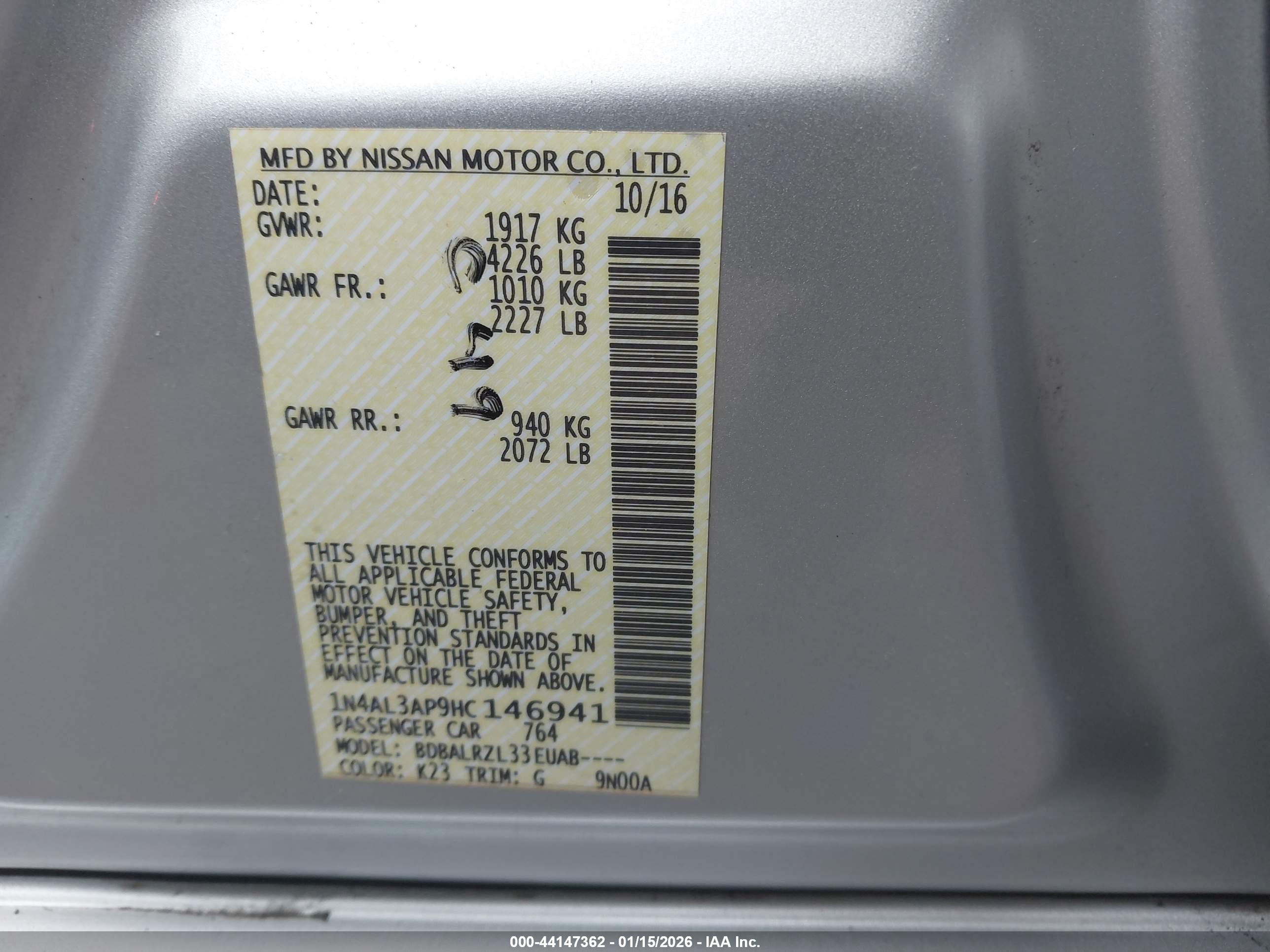 NISSAN ALTIMA image 9