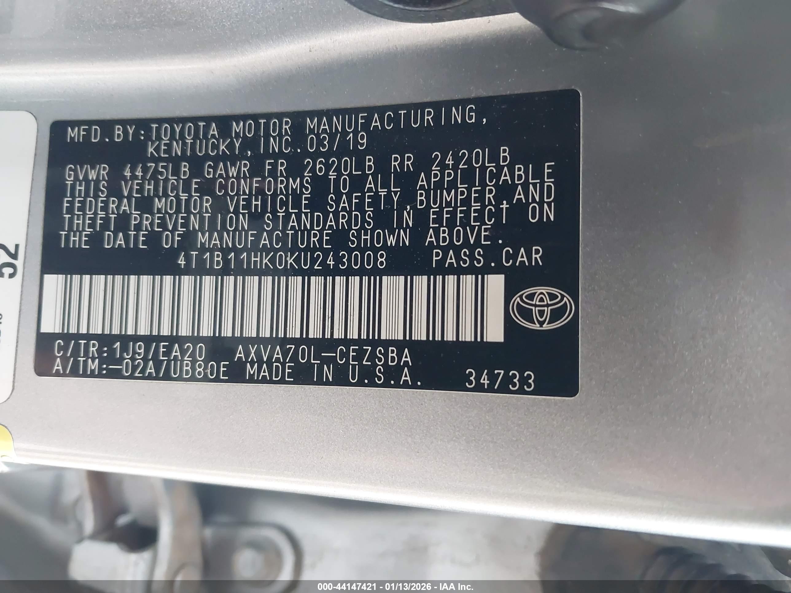 TOYOTA CAMRY image 9