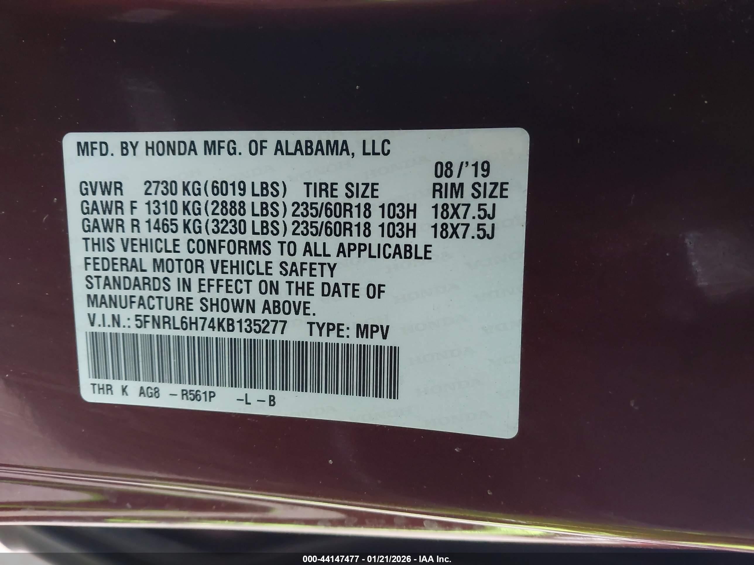 HONDA ODYSSEY image 9