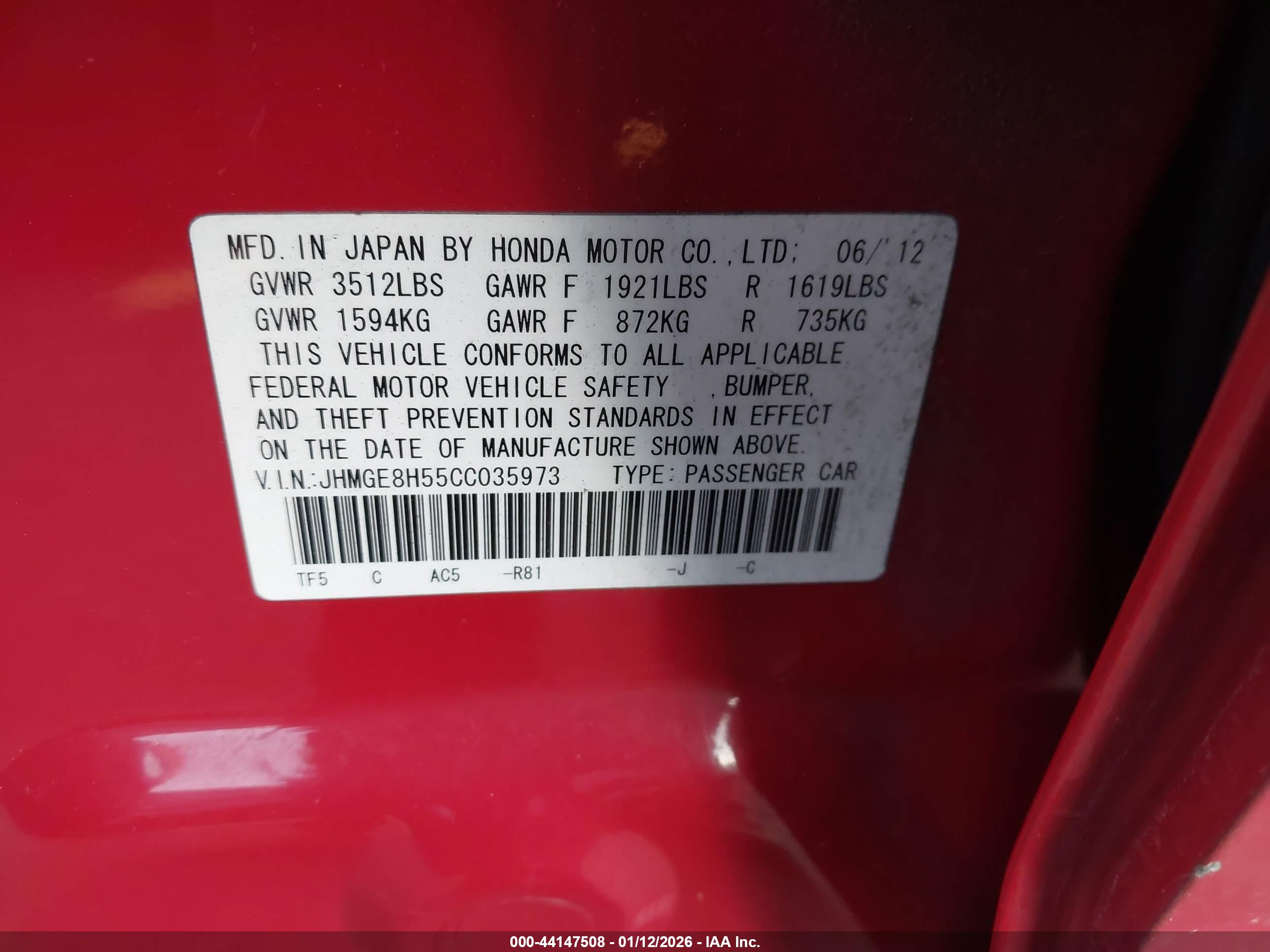 HONDA FIT image 9