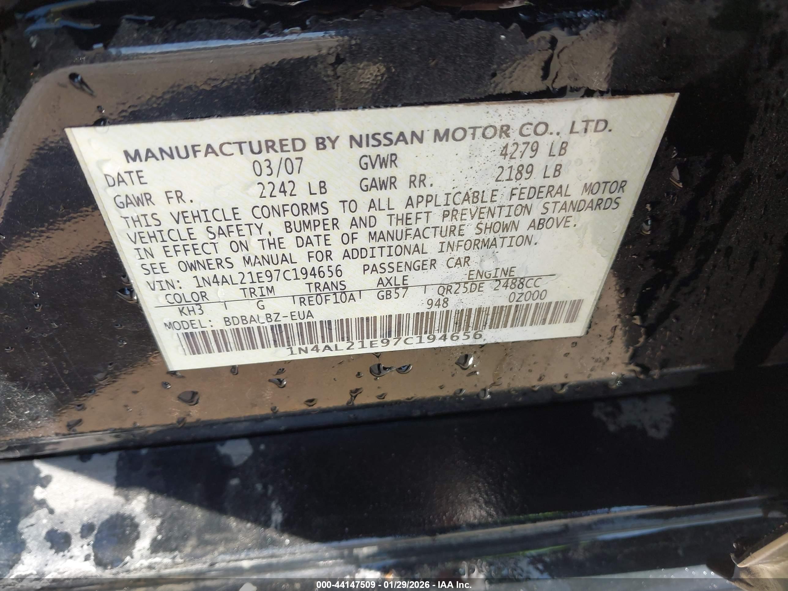 NISSAN ALTIMA image 9