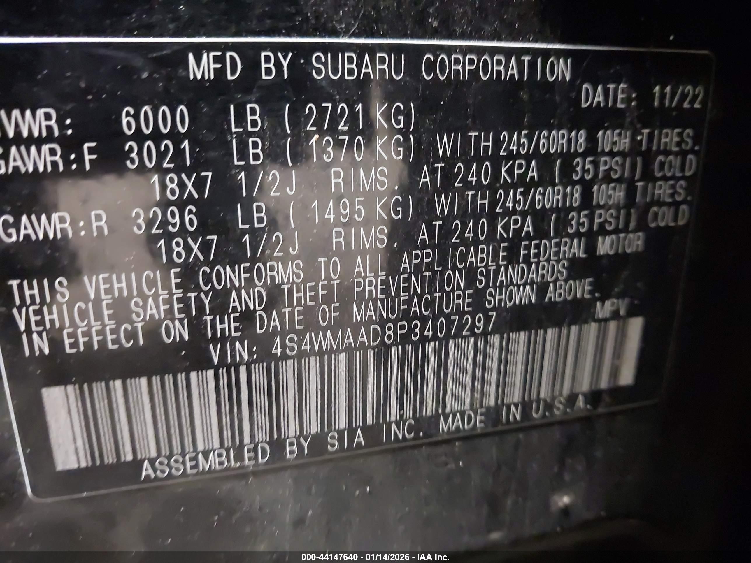 SUBARU ASCENT image 9