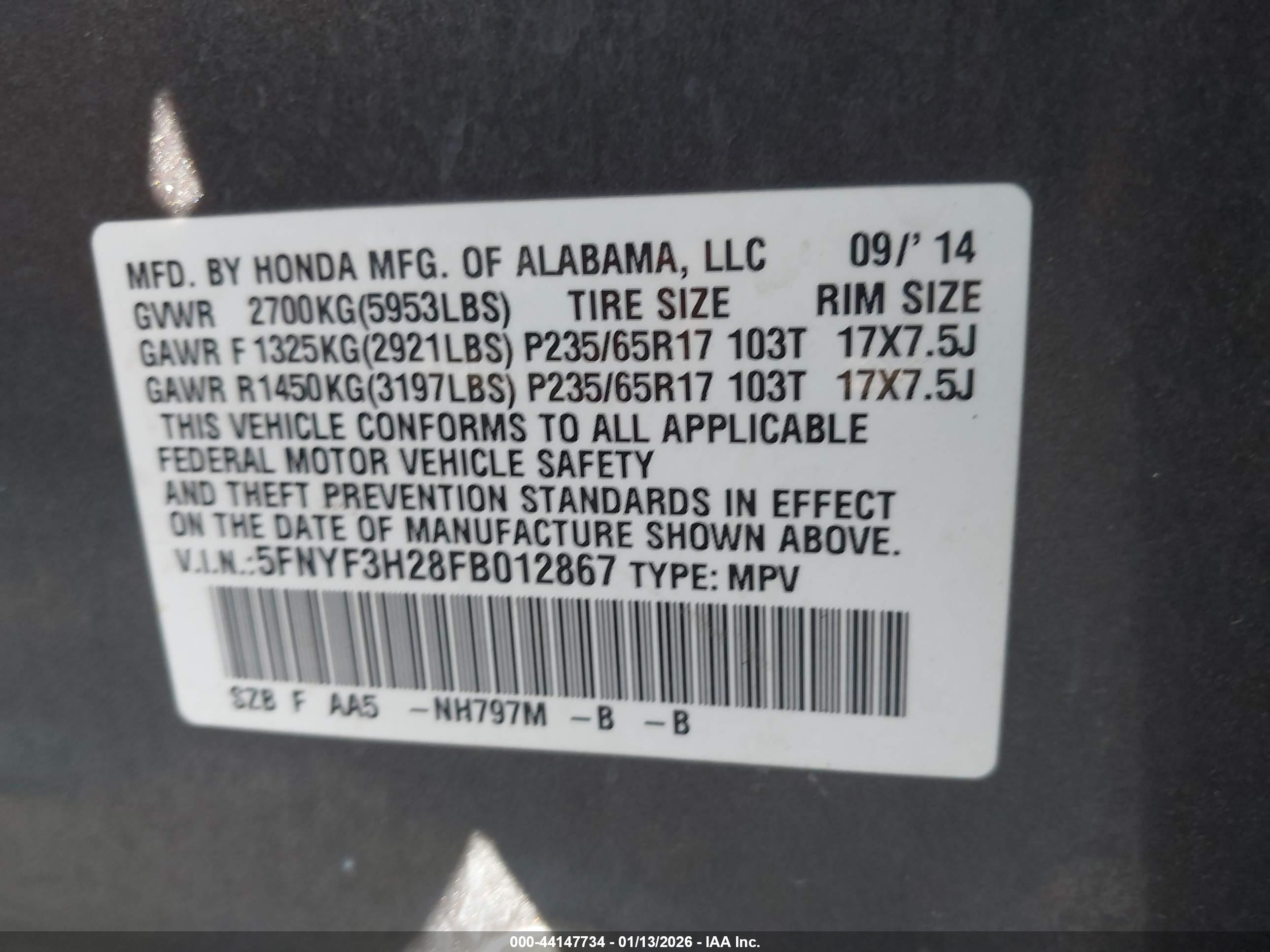 HONDA PILOT image 9