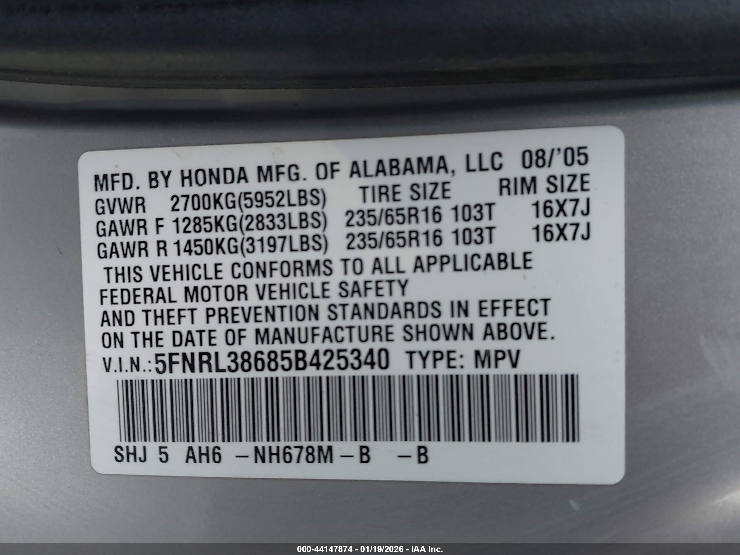 HONDA ODYSSEY image 9