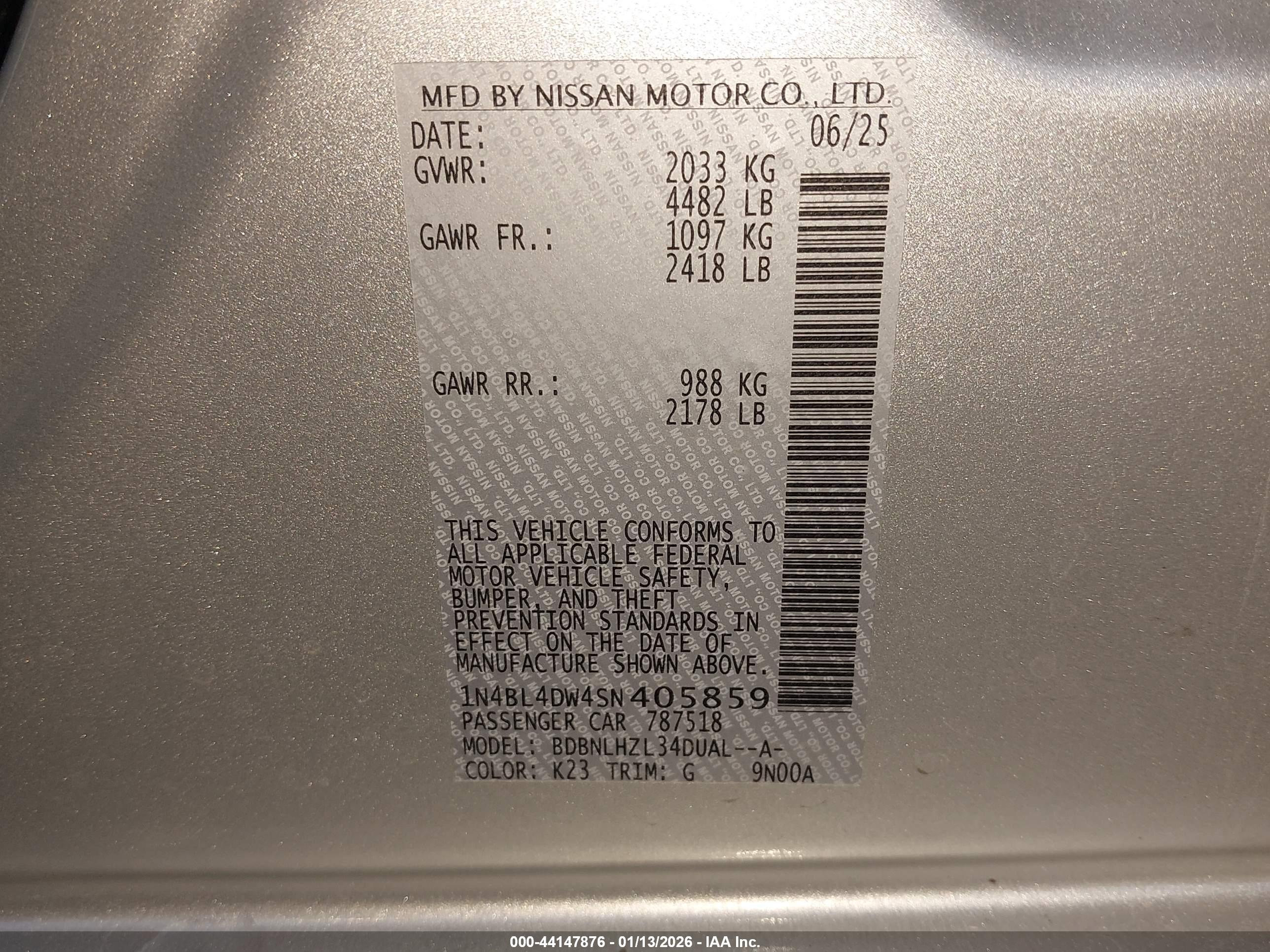 NISSAN ALTIMA image 9