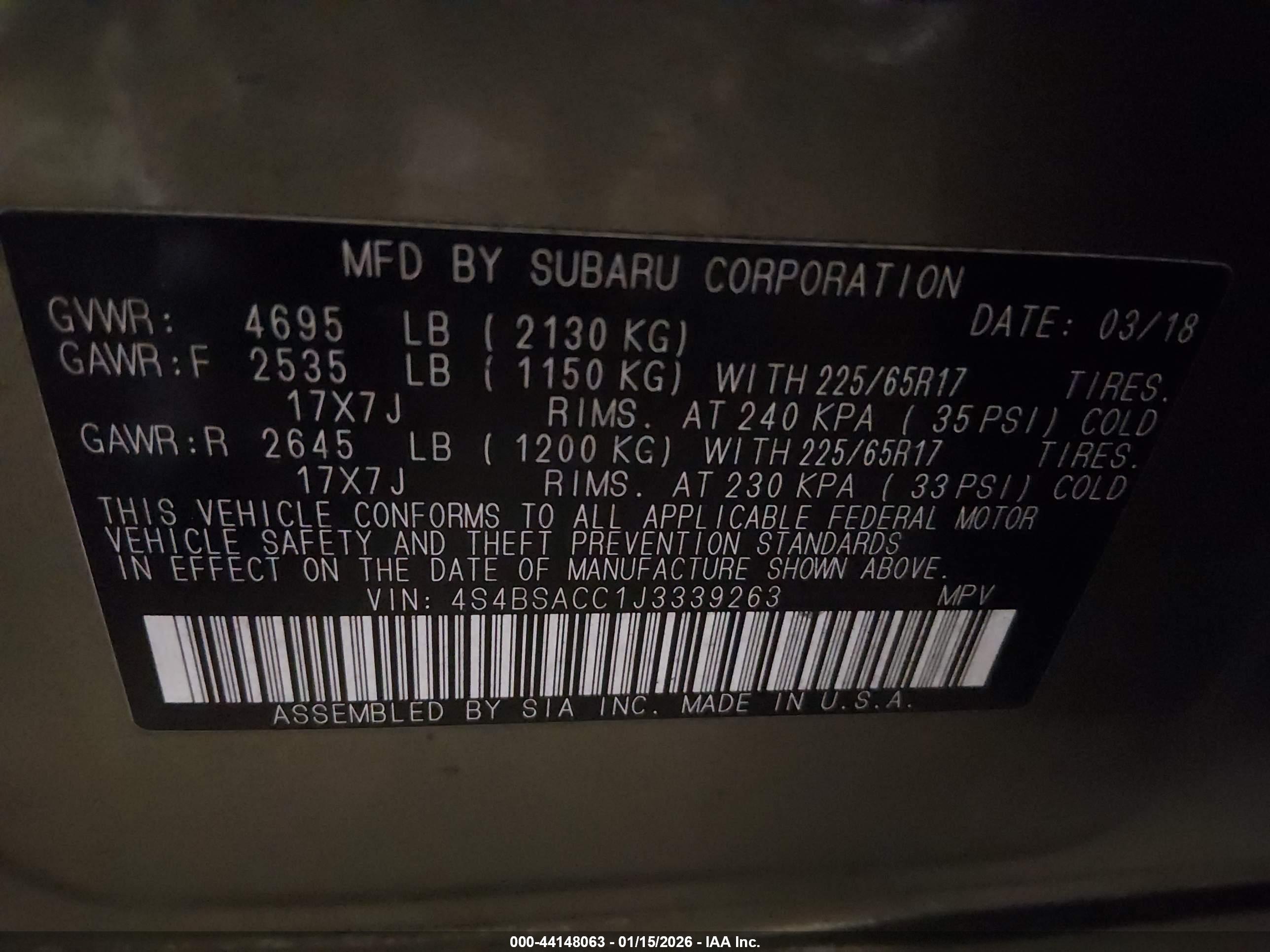 SUBARU OUTBACK image 9