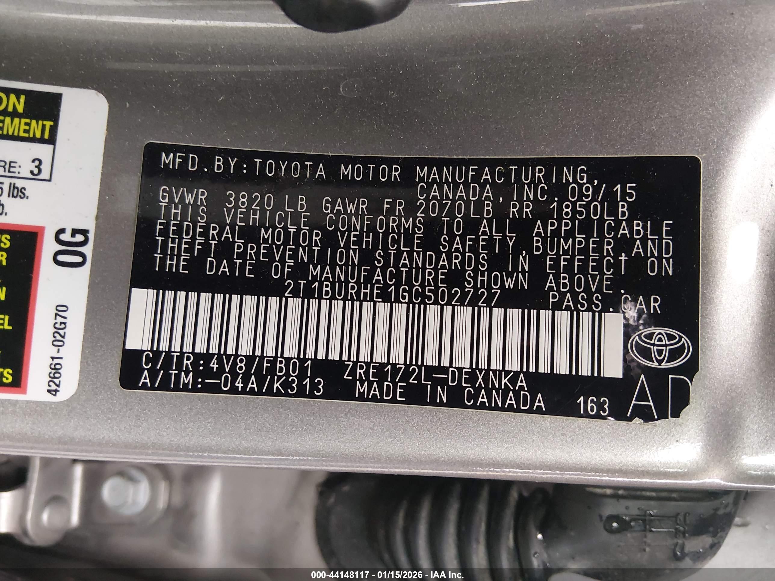 TOYOTA COROLLA image 9