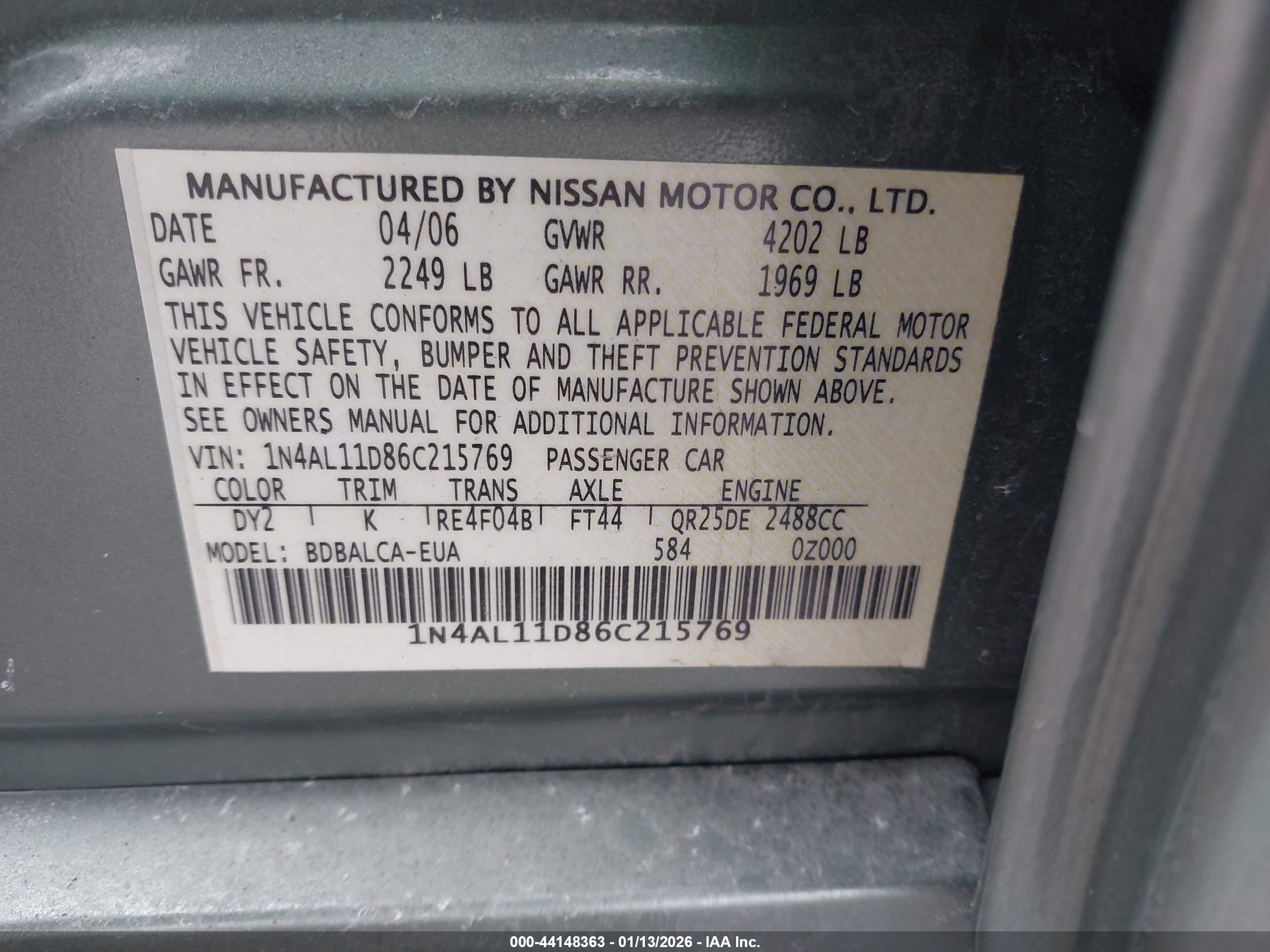 NISSAN ALTIMA image 9