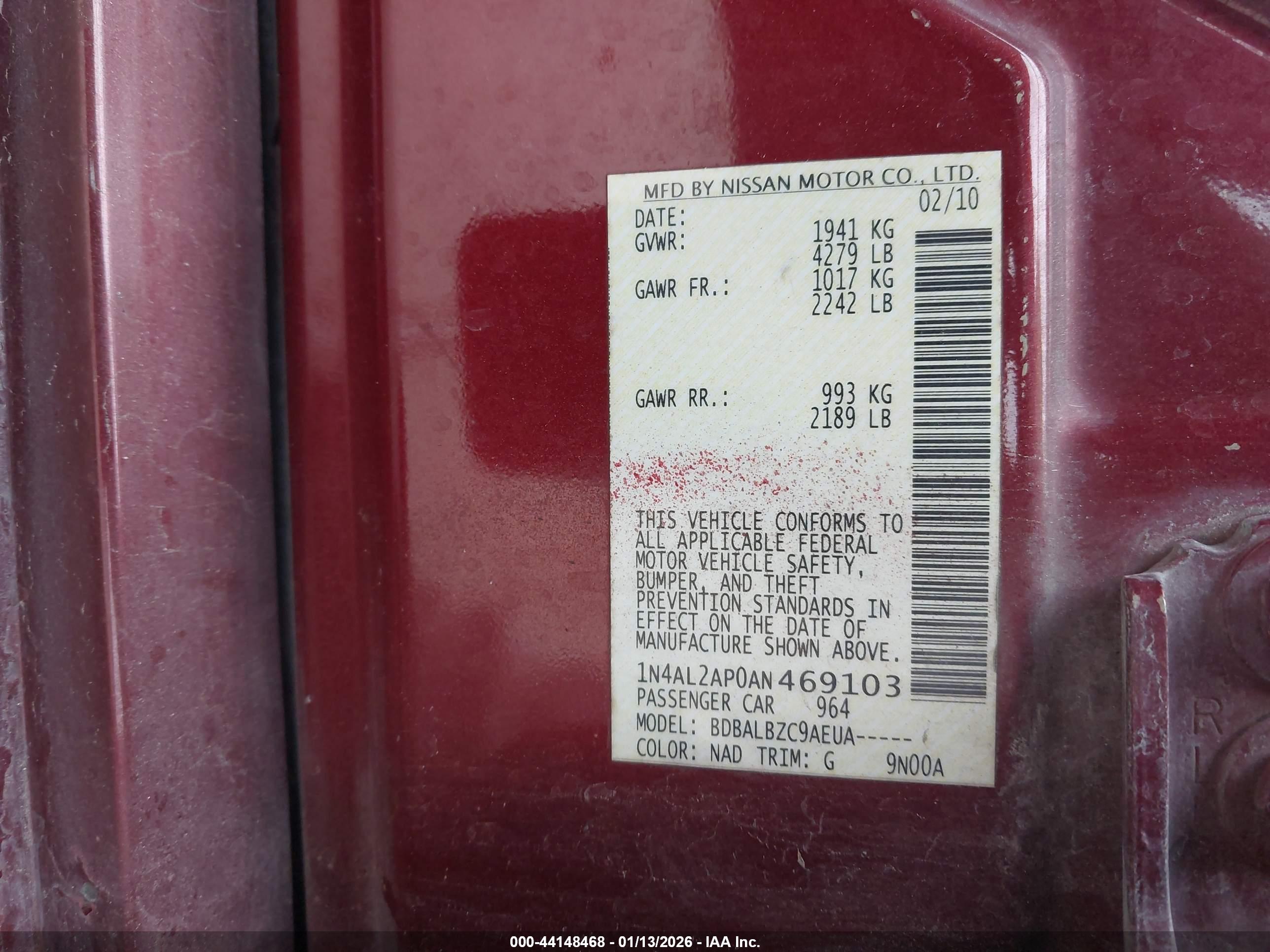 NISSAN ALTIMA image 9