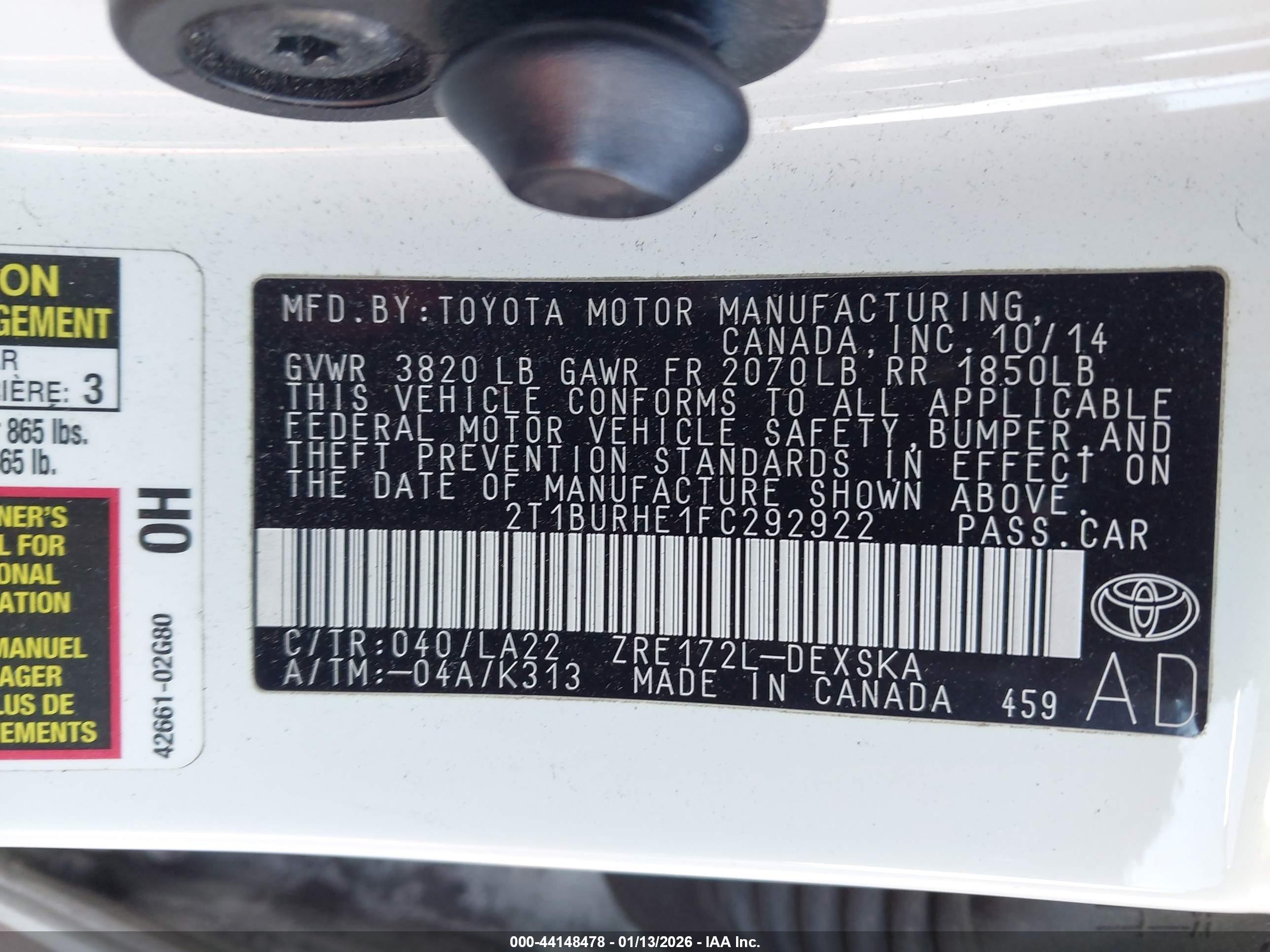 TOYOTA COROLLA image 9