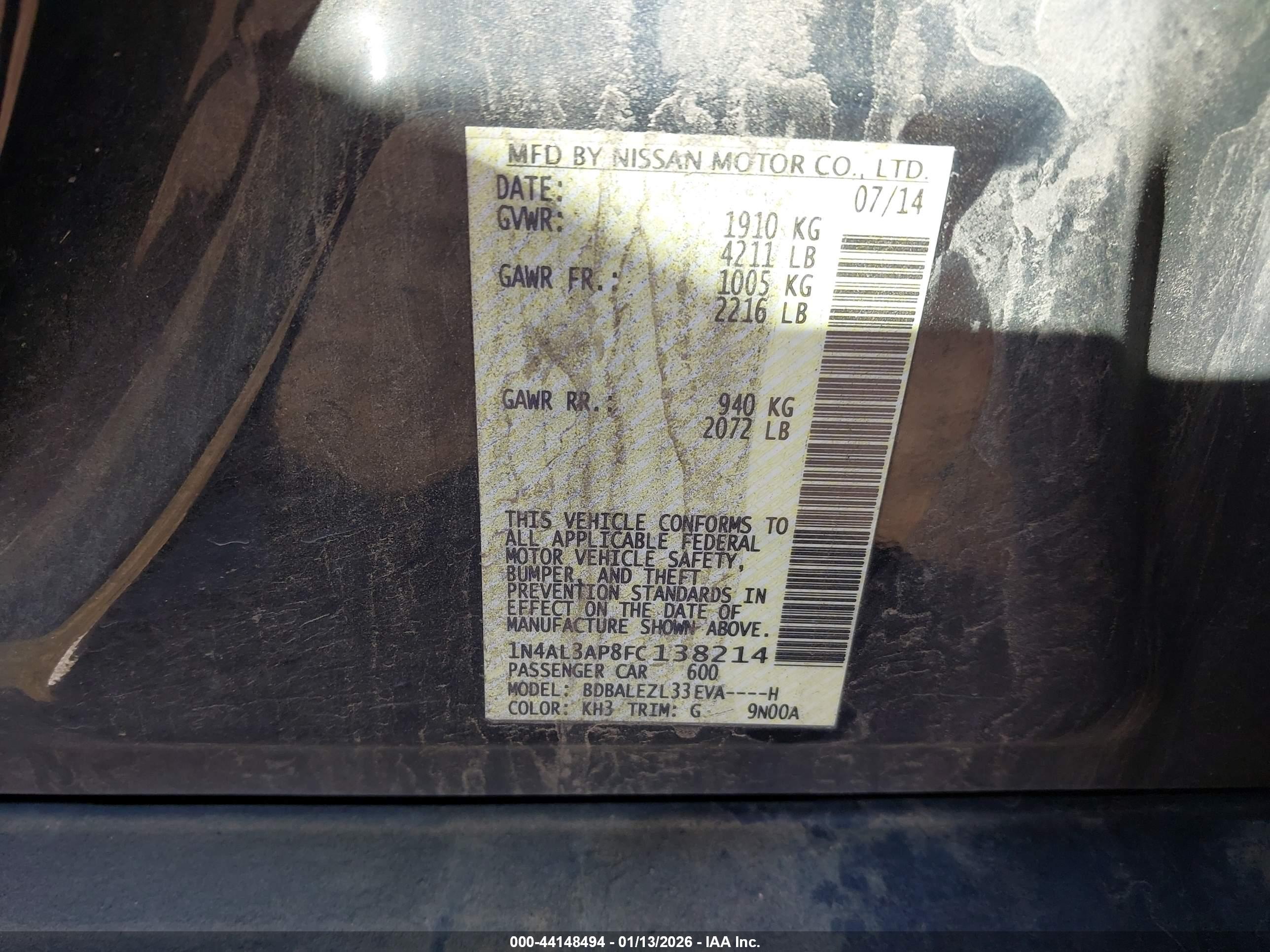 NISSAN ALTIMA image 9