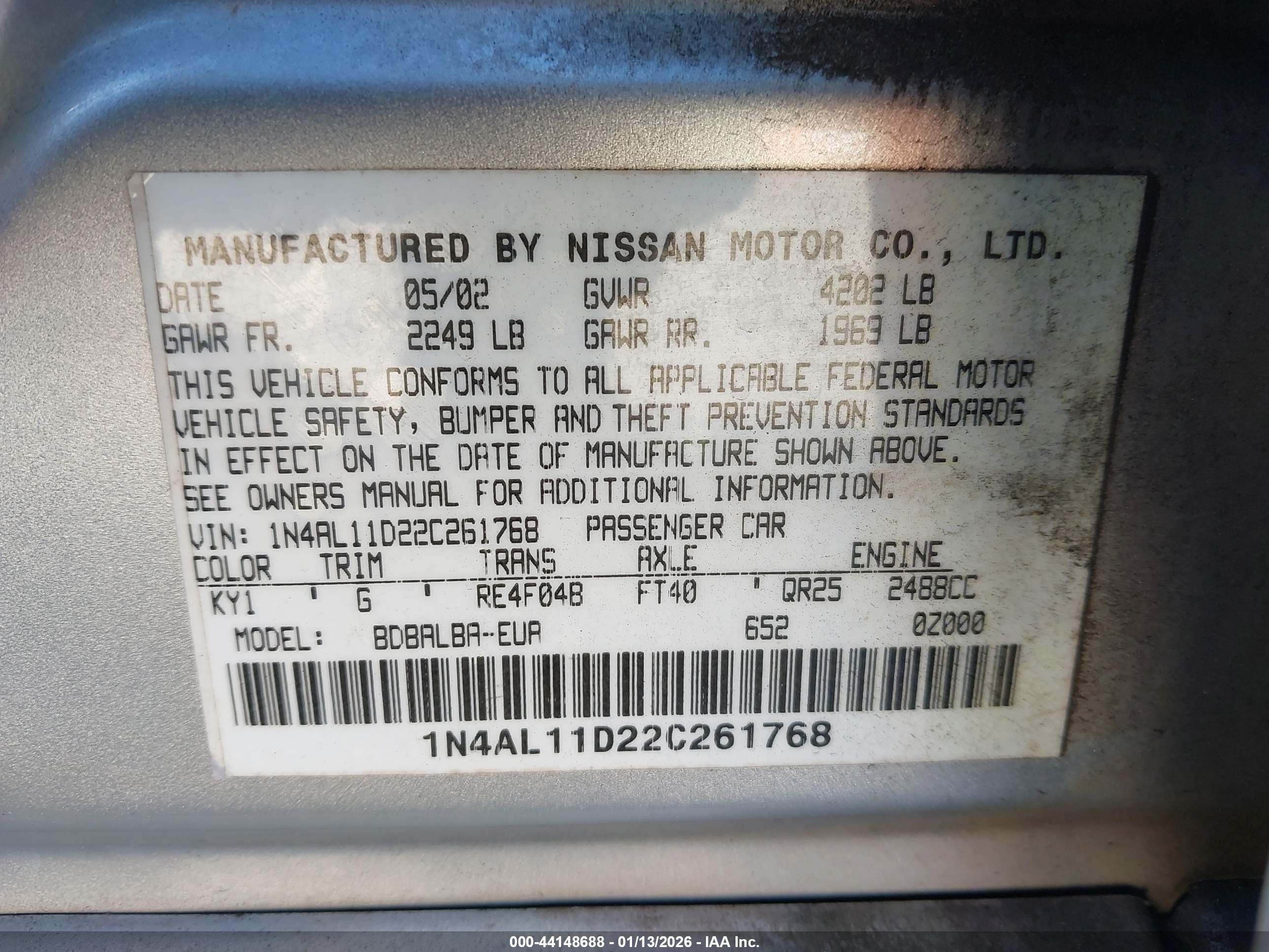 NISSAN ALTIMA image 9