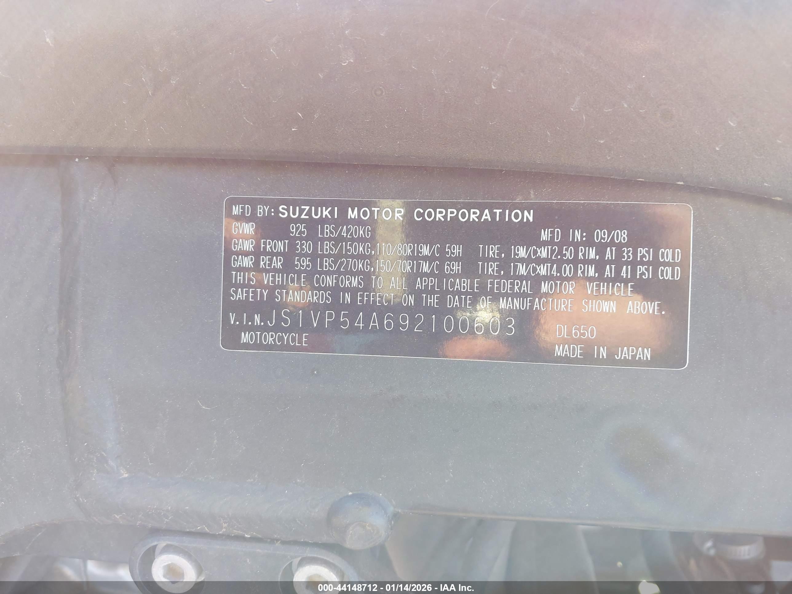 SUZUKI DL650 image 10