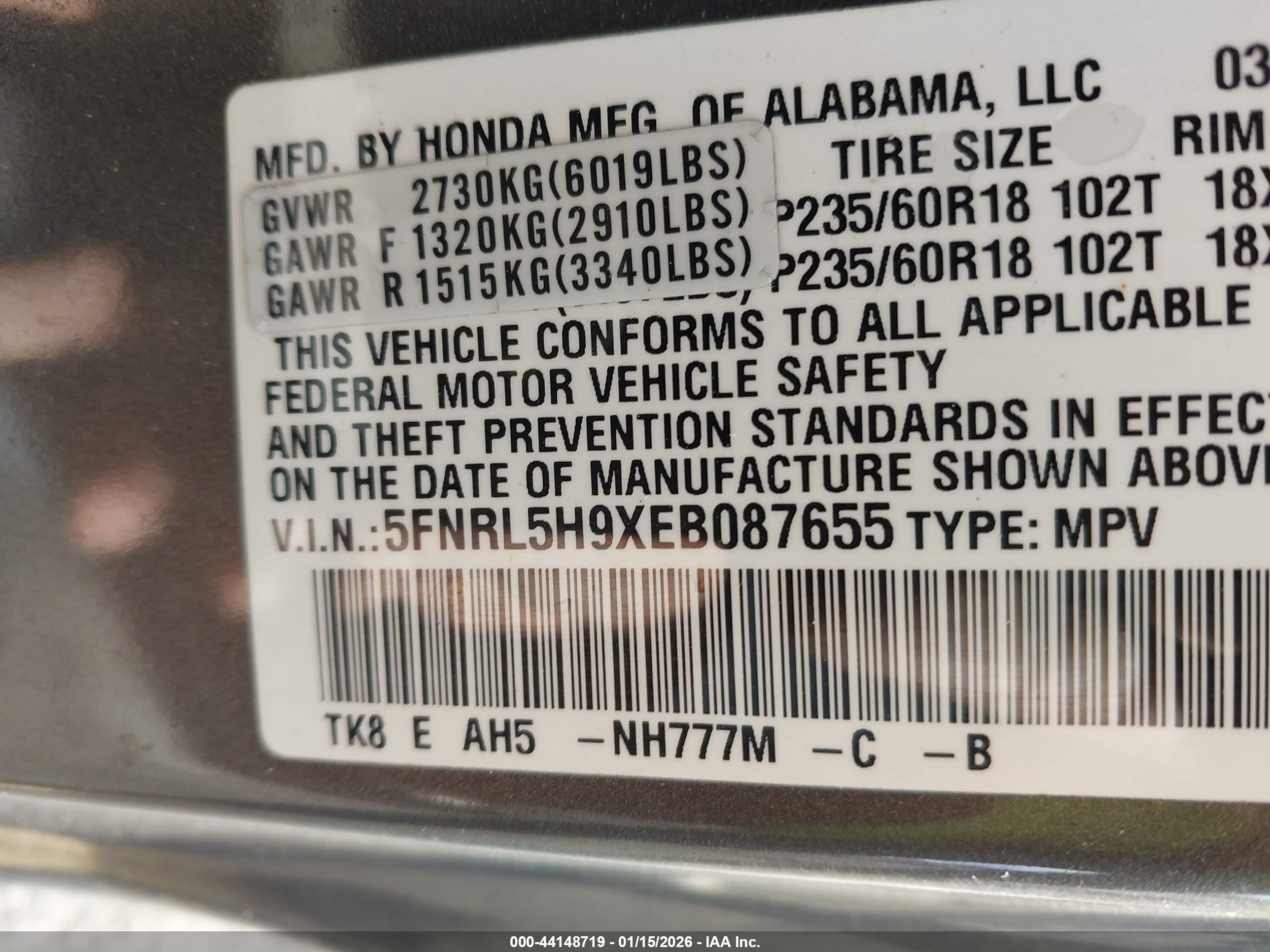 HONDA ODYSSEY image 9