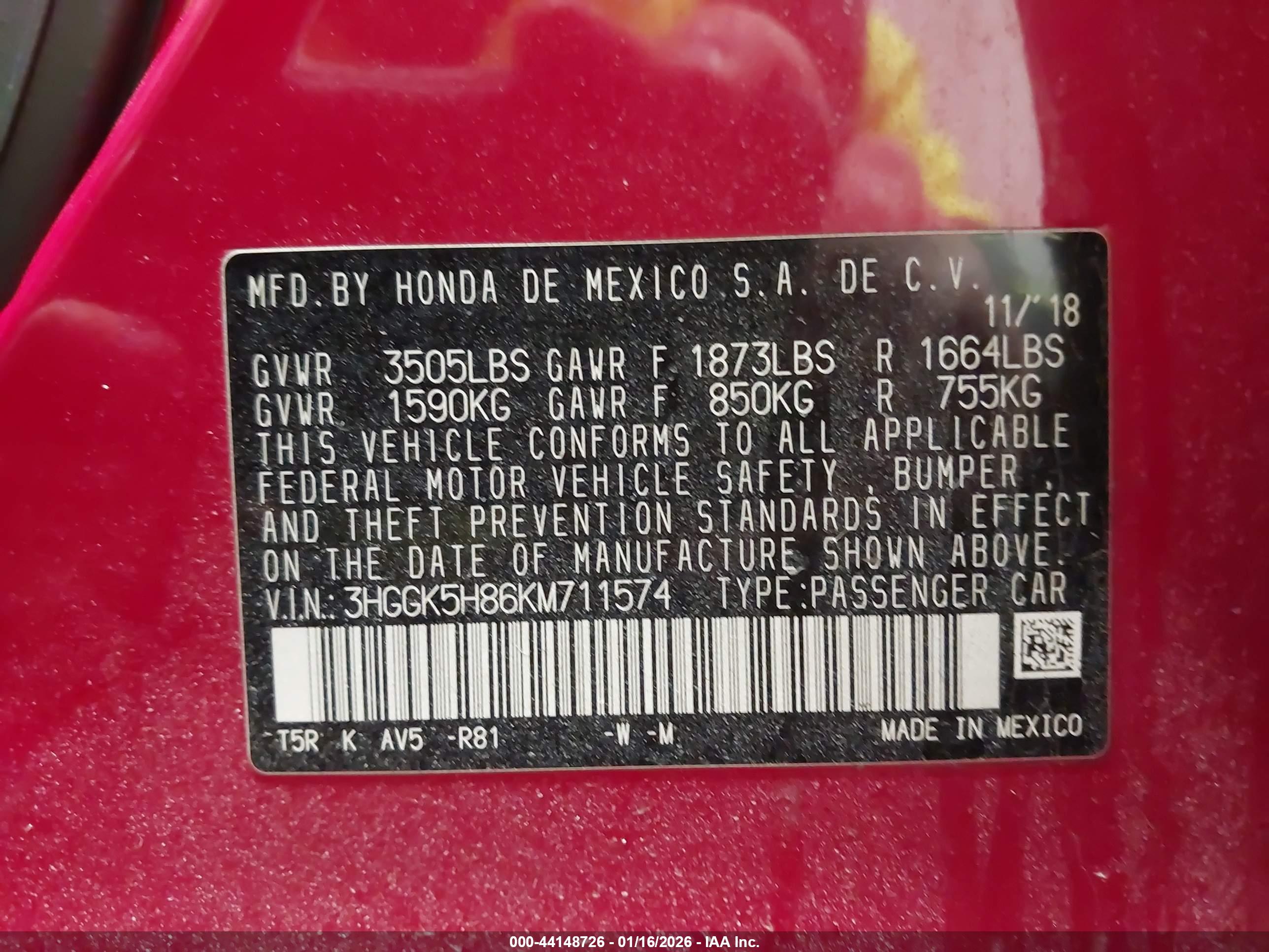 HONDA FIT image 9