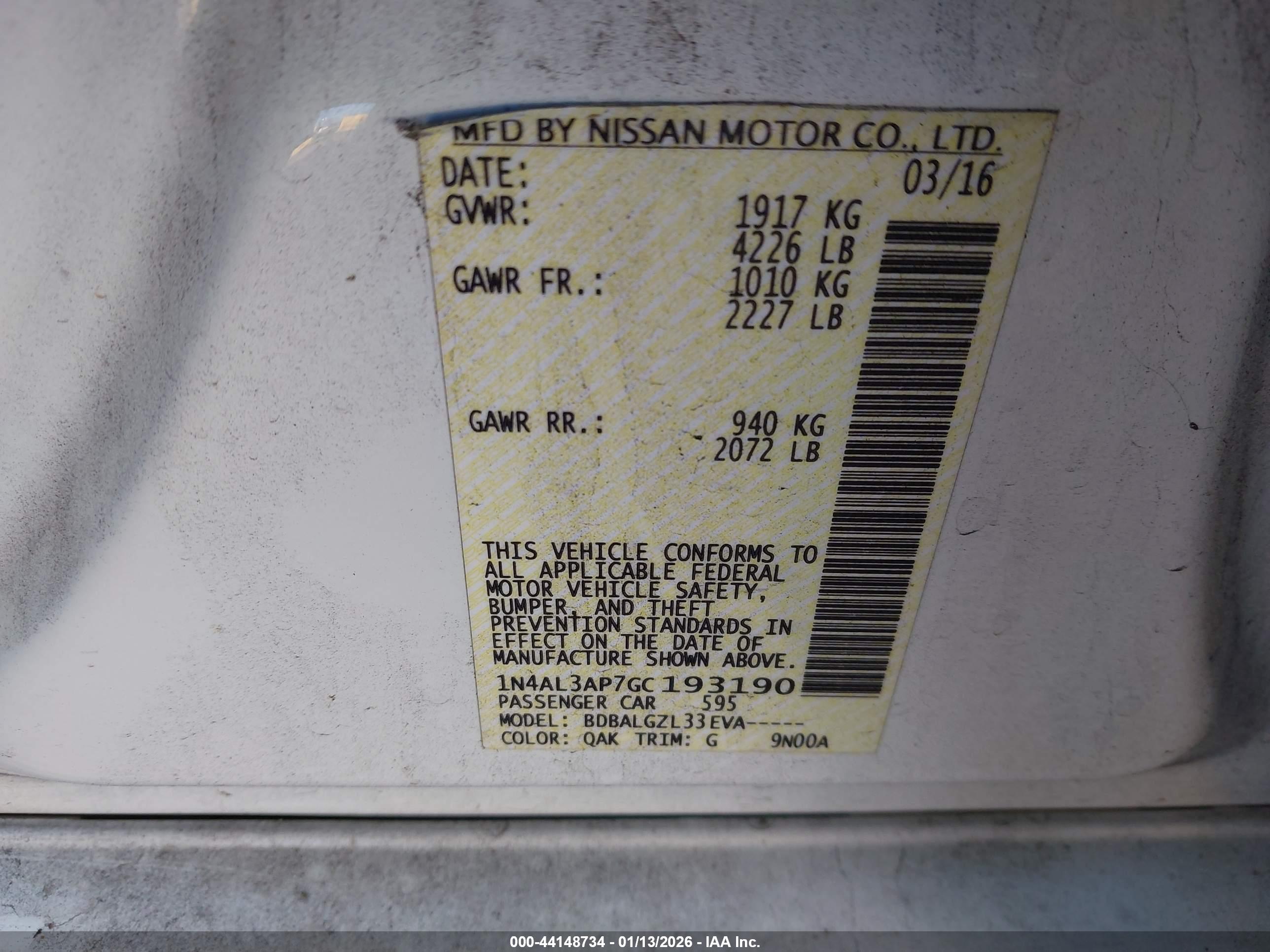 NISSAN ALTIMA image 9