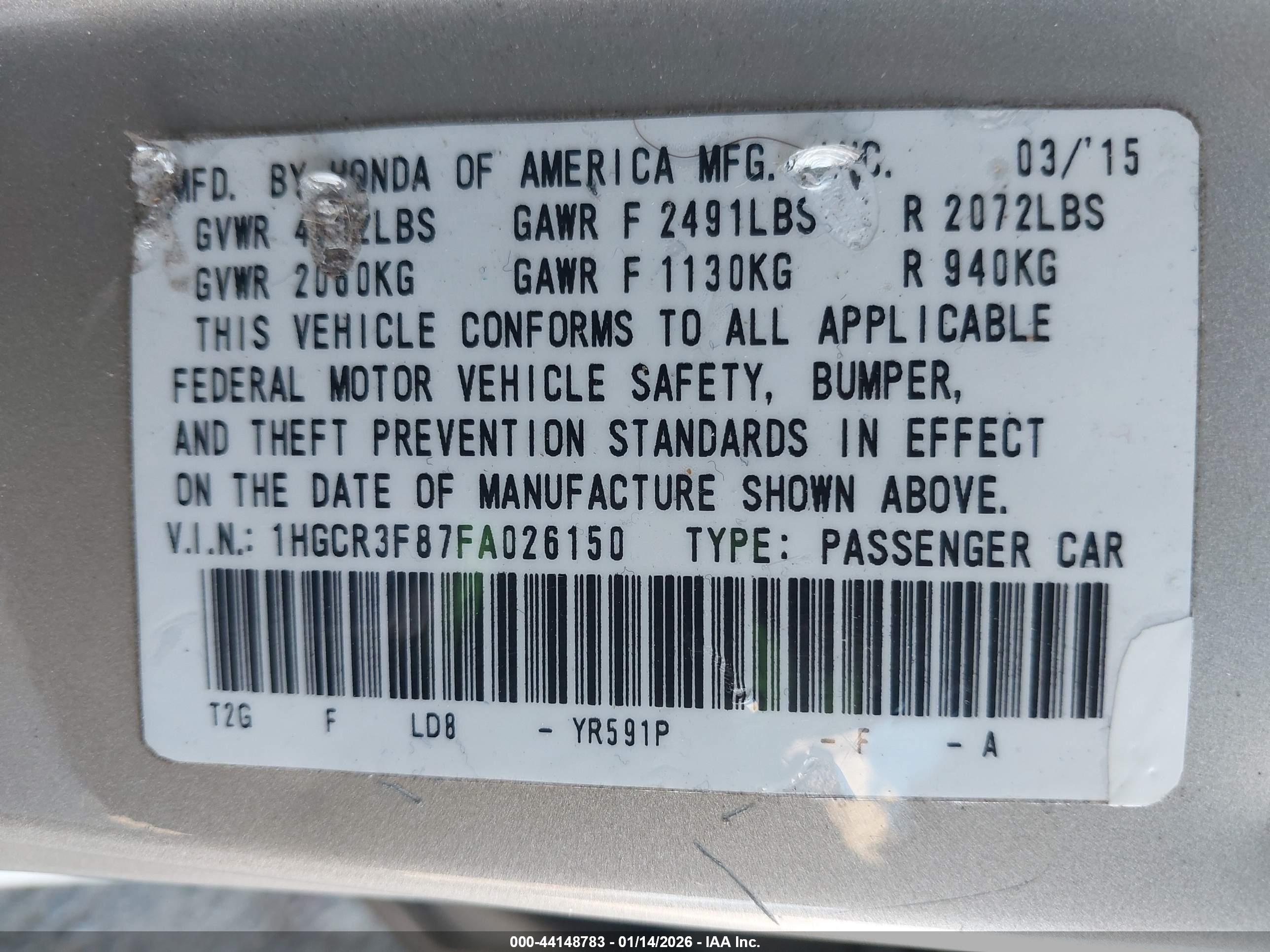 HONDA ACCORD image 9
