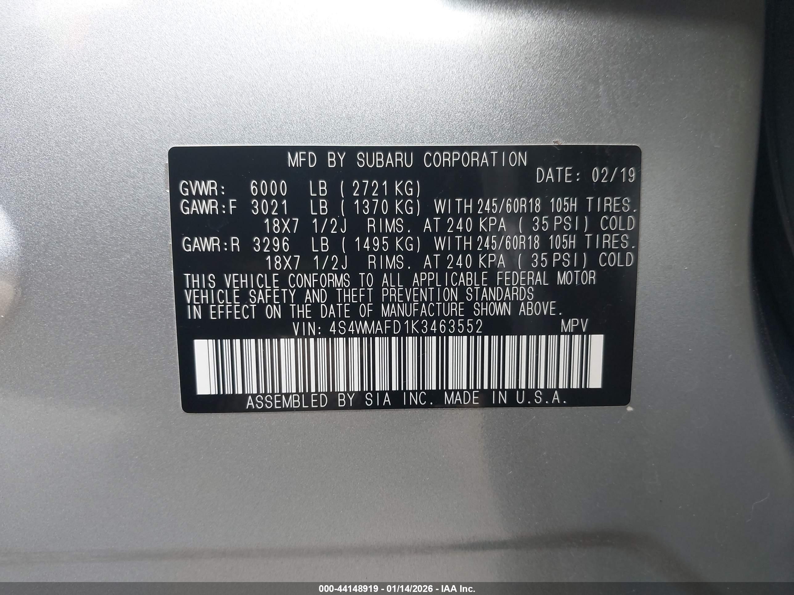 SUBARU ASCENT image 9