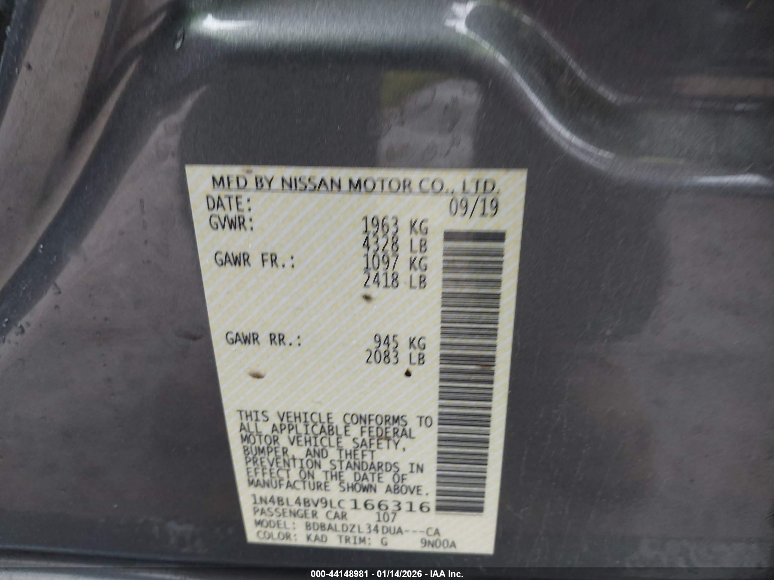 NISSAN ALTIMA image 9